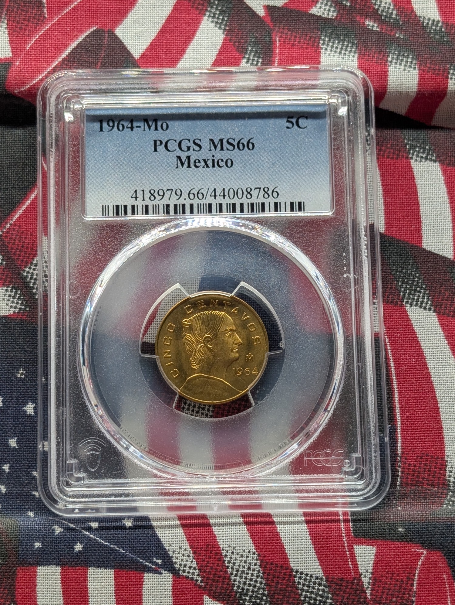 1964-Mo Mexico Cinco Centavos PCGS MS66