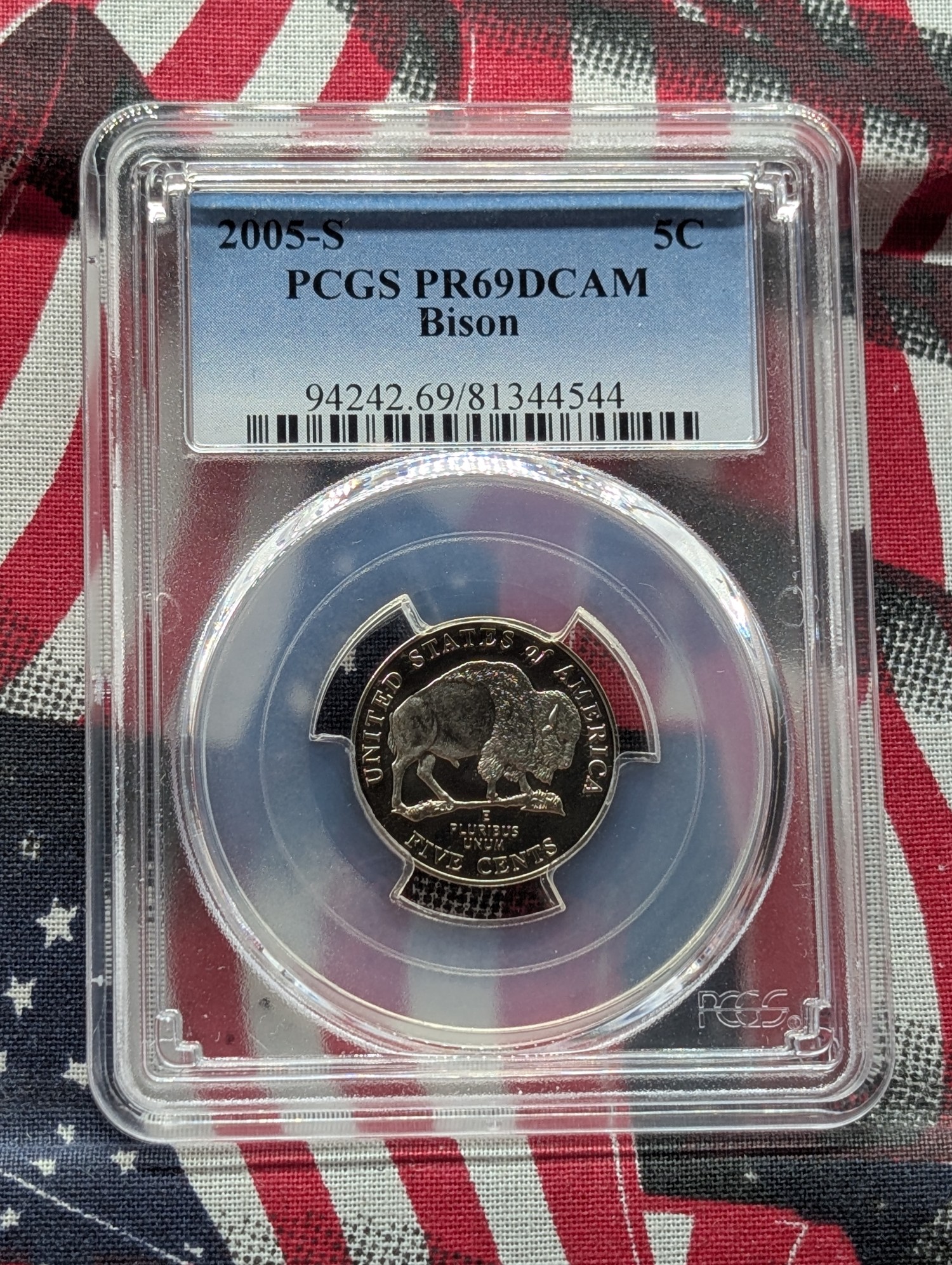 2005-S Bison Jefferson Nickel PCGS PR69DCAM