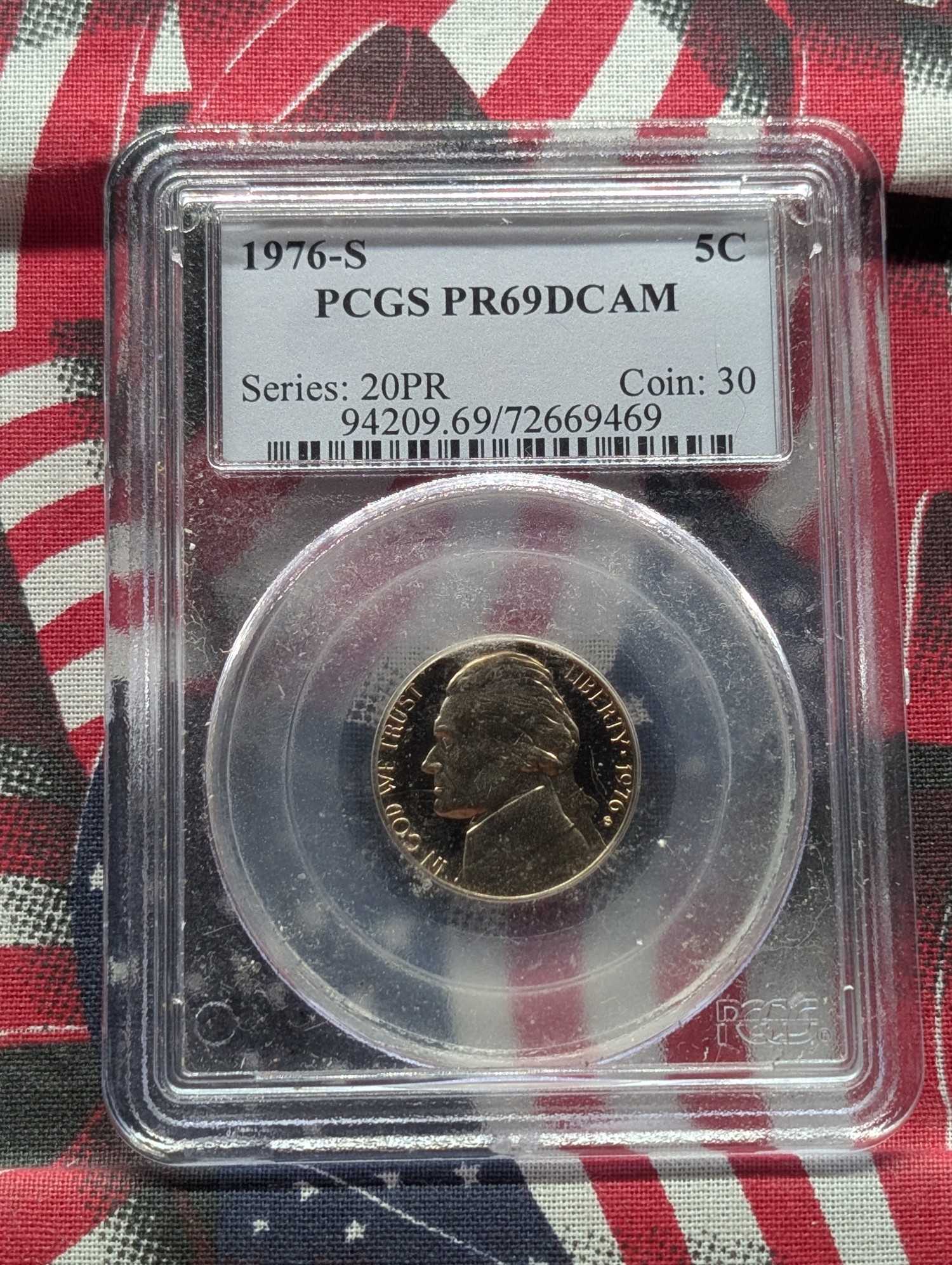 1976-S Jefferson Nickel PCGS PR69DCAM