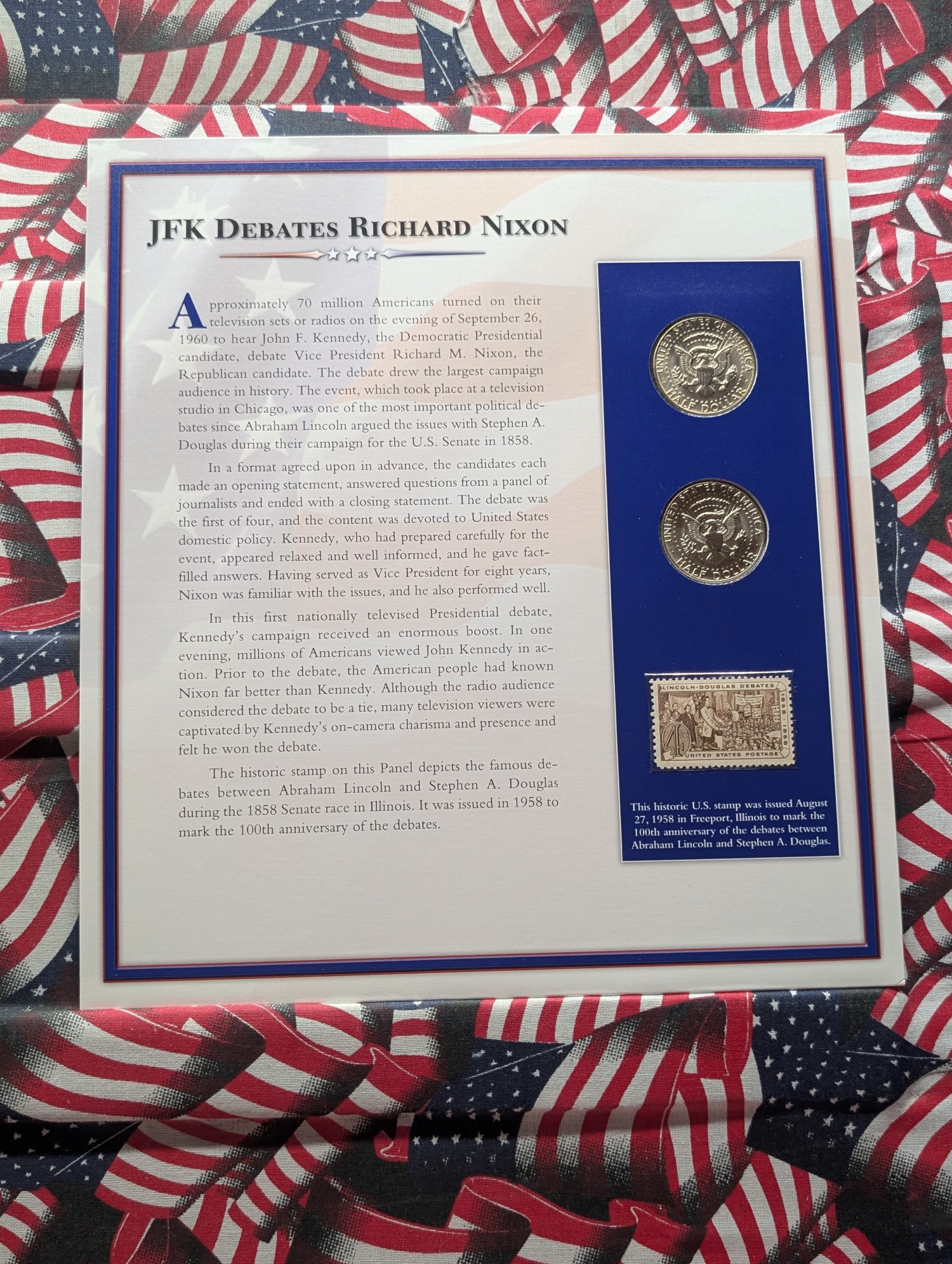 1984 P&D Kennedy Half Dollars With Stamp Set