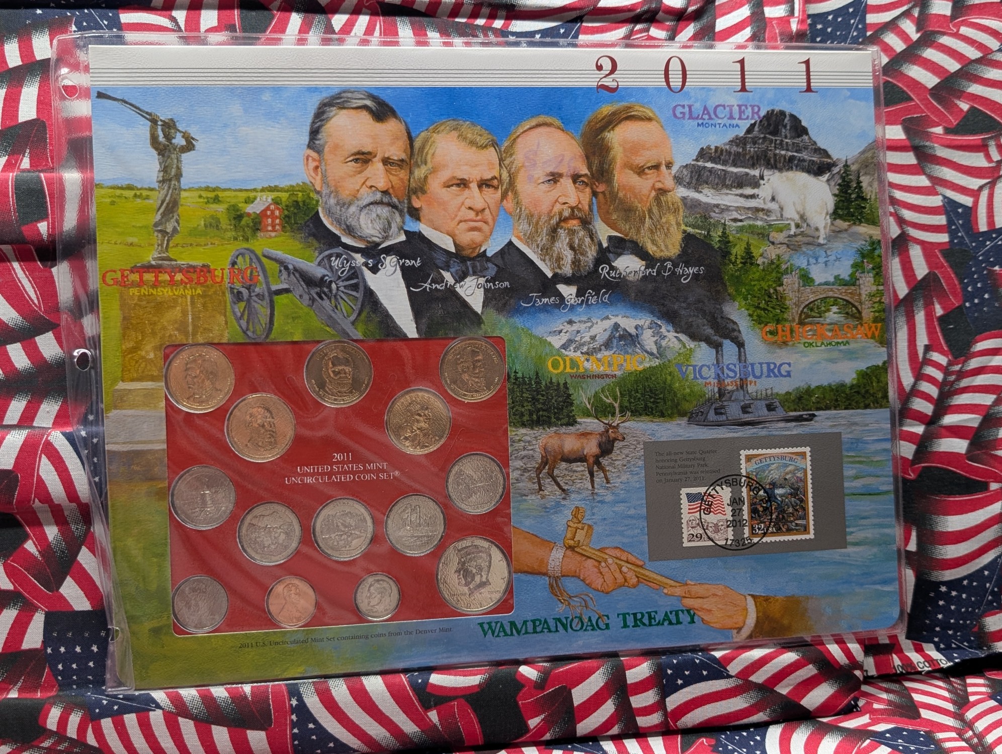 2011-D Only U.S. Uncirculated Mint Set With Stamps