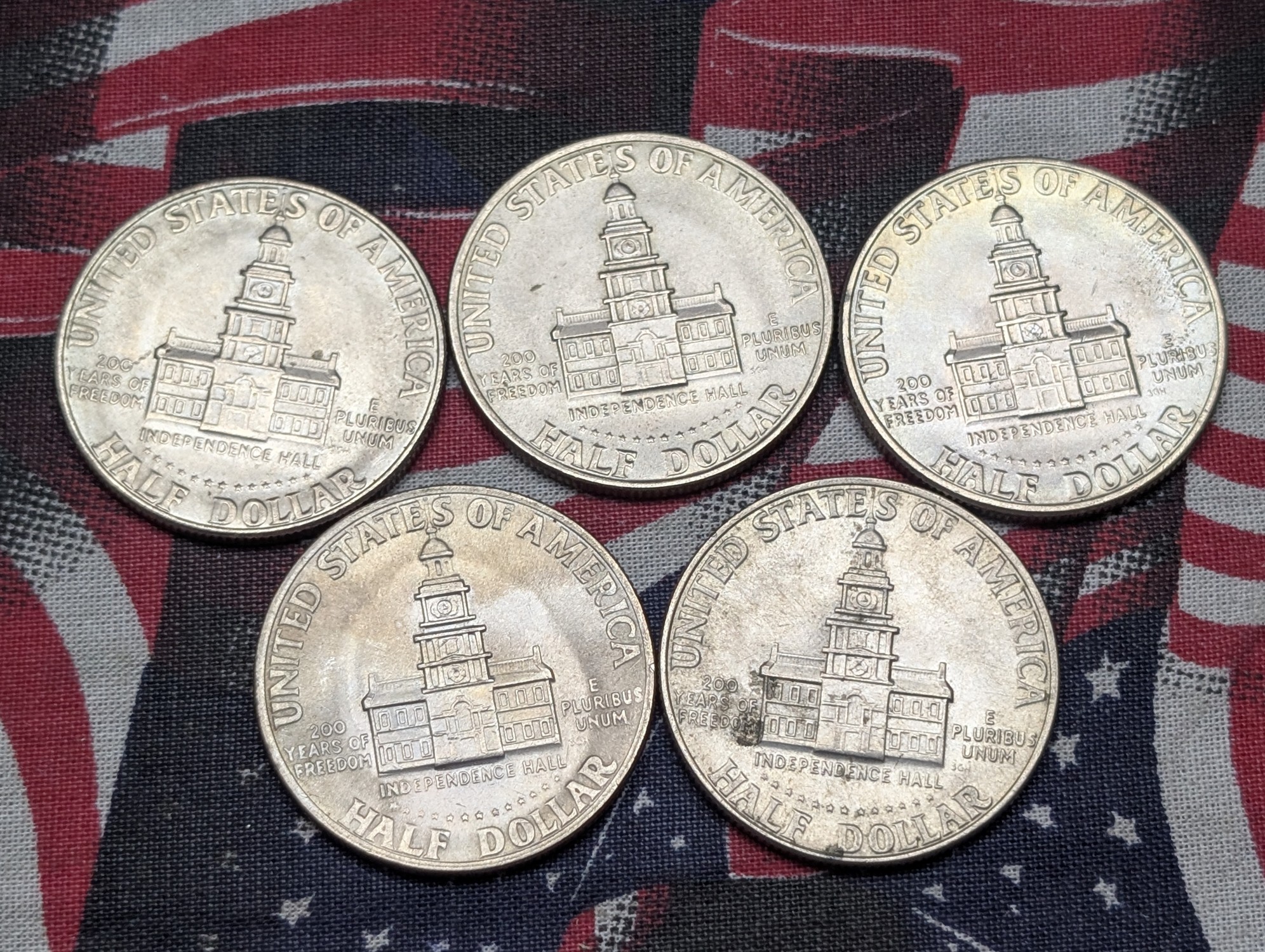 (5) 1976 Bicentennial Kennedy Half Dollars