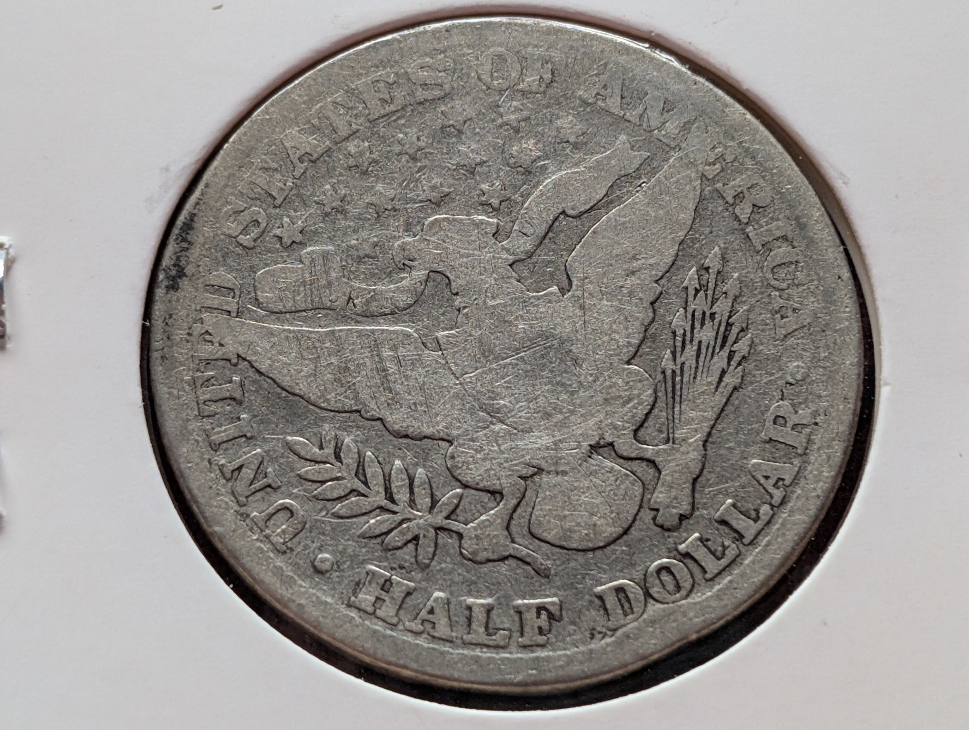1900 Barber 90% Silver Half Dollar, Worn
