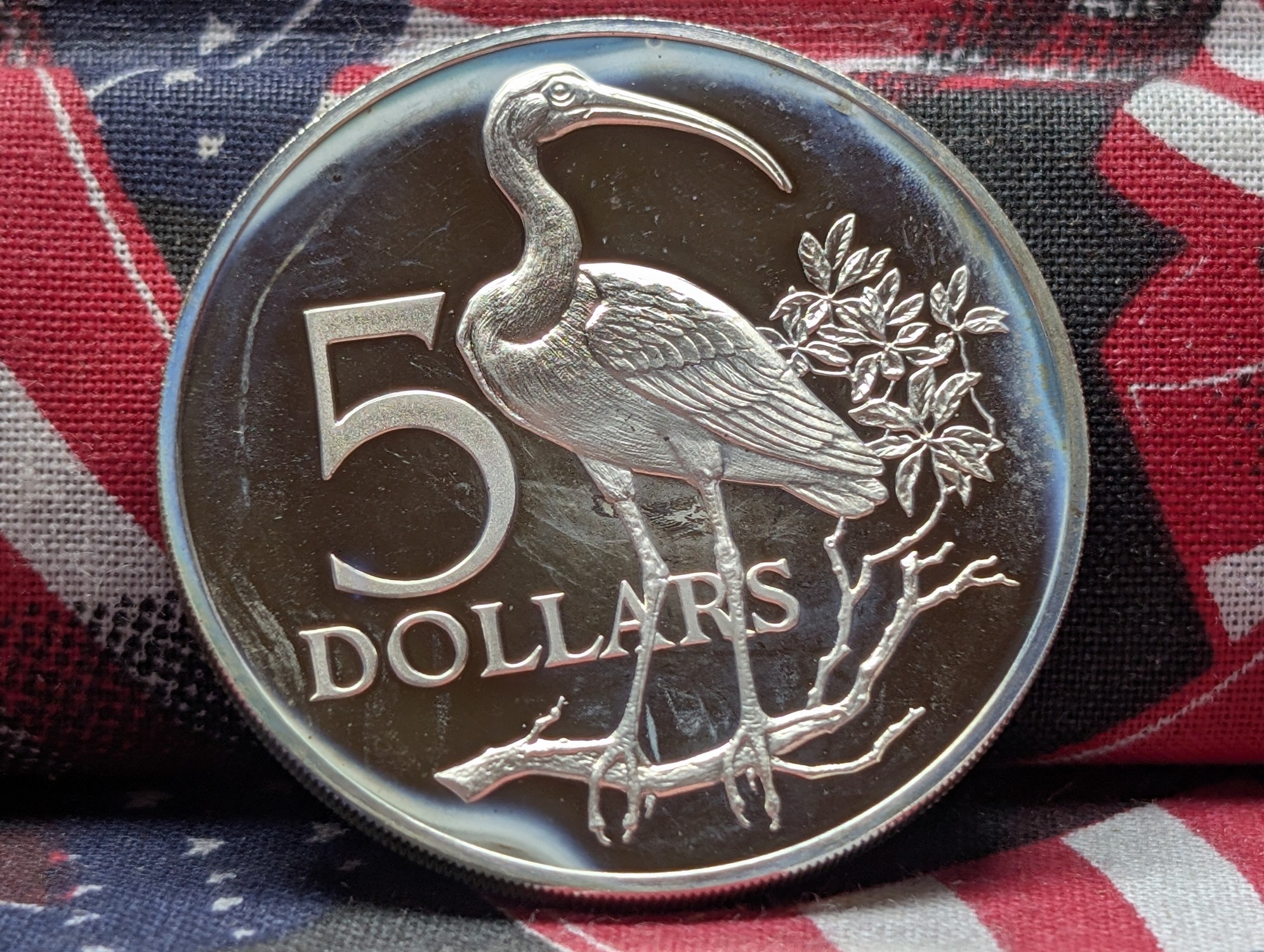 1973 Trinidad & Tobago .925 Silver Five Dollars, 29.7 Grams