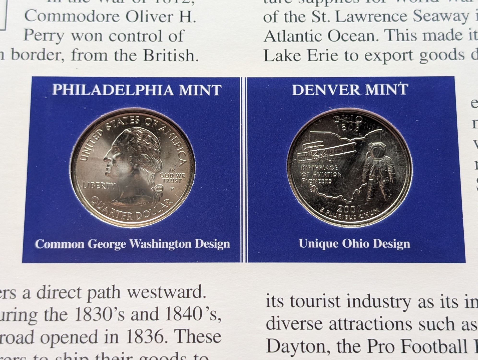 (5) 2002 P&D Uncirculated State Quarter Sets with Stamps in Binder Display Sheets