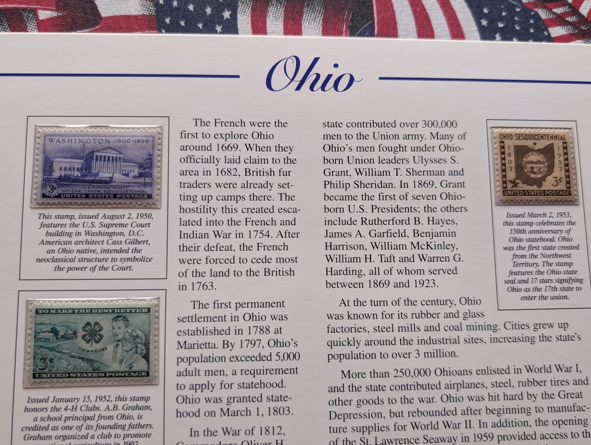 (5) 2002 P&D Uncirculated State Quarter Sets with Stamps in Binder Display Sheets