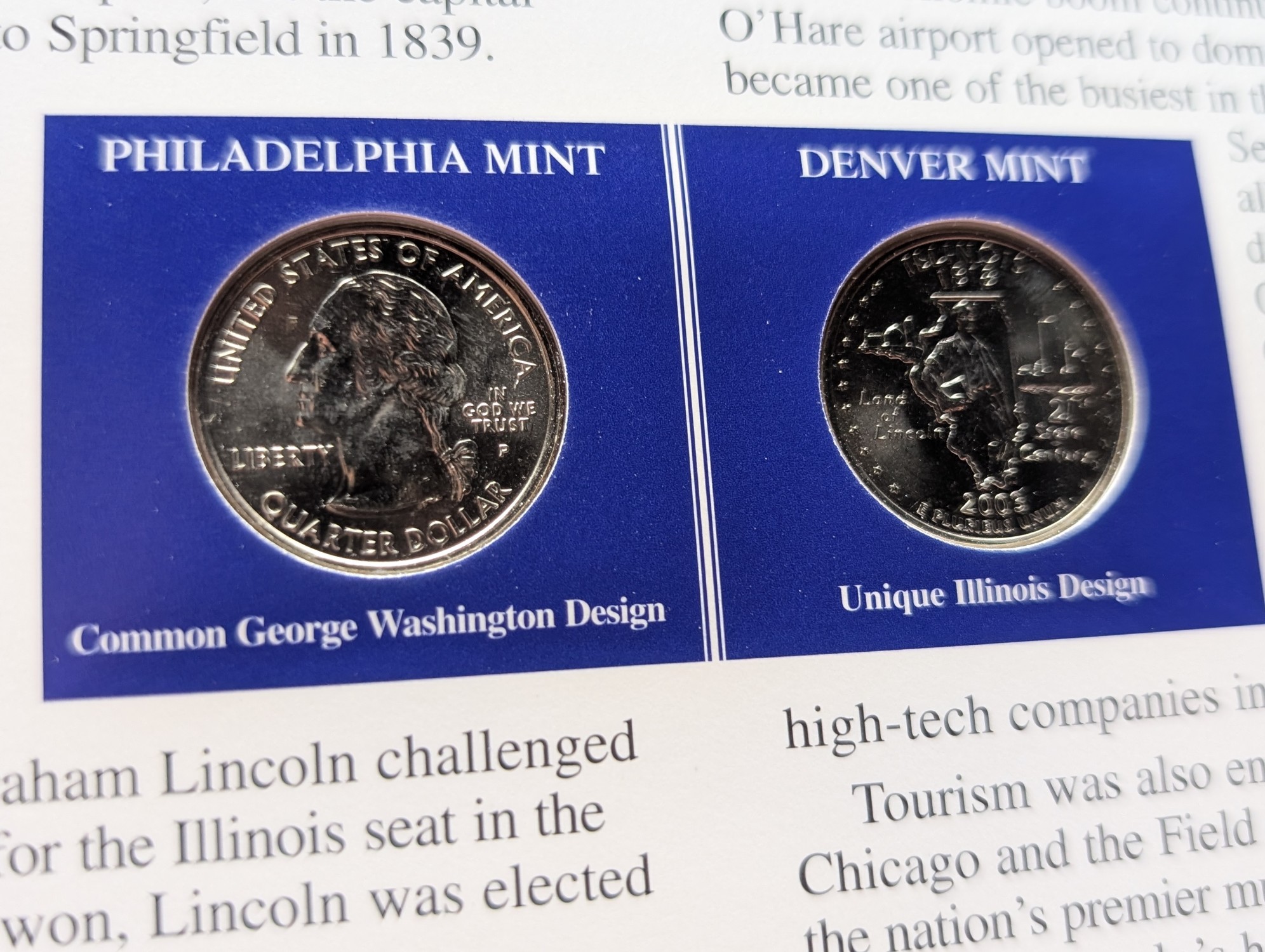 (5) 2003 P&D Uncirculated State Quarter Sets with Stamps in Binder Display Sheets