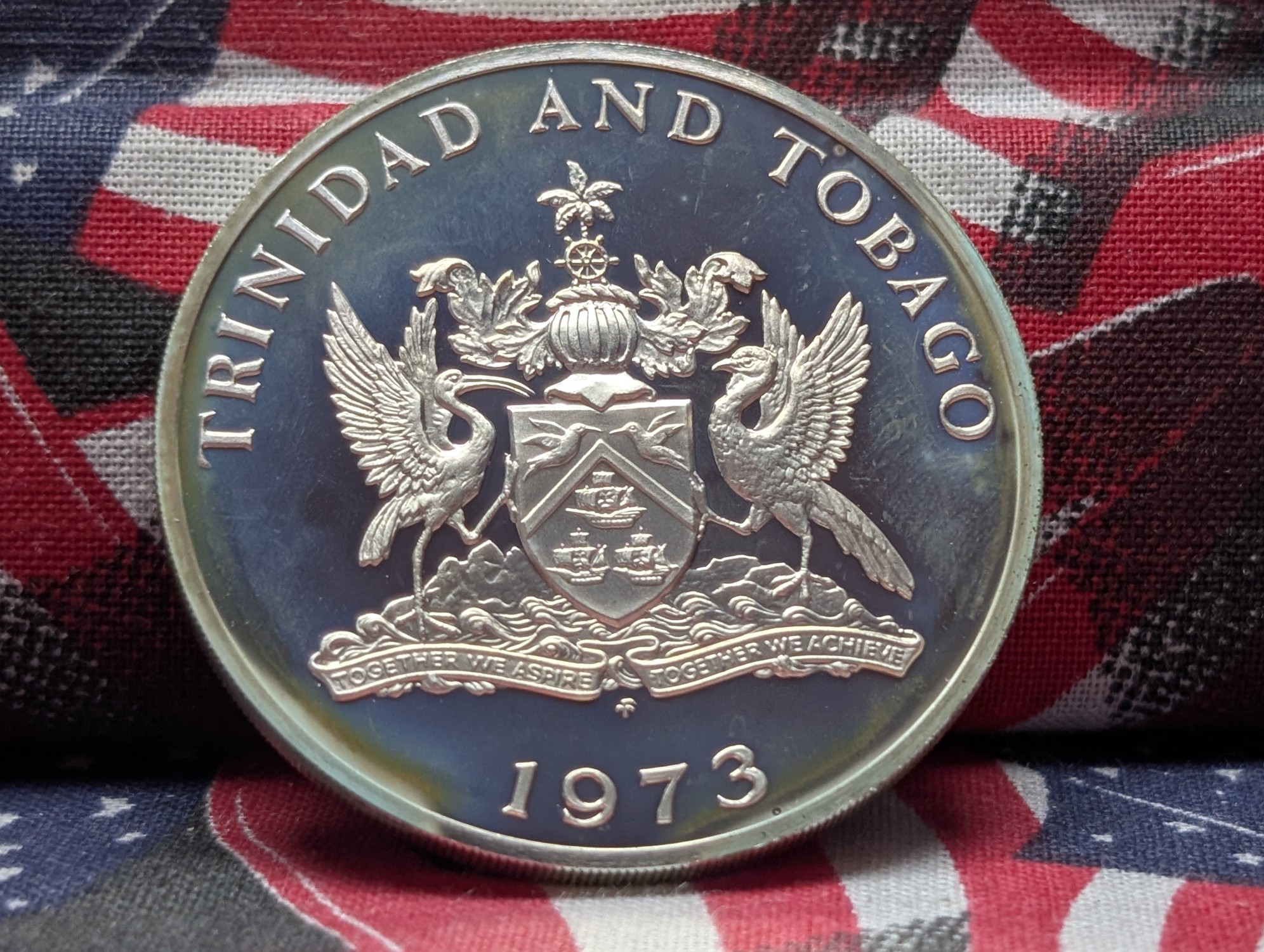 1973 Trinidad & Tobago .925 Silver Ten Dollars, 35 Grams
