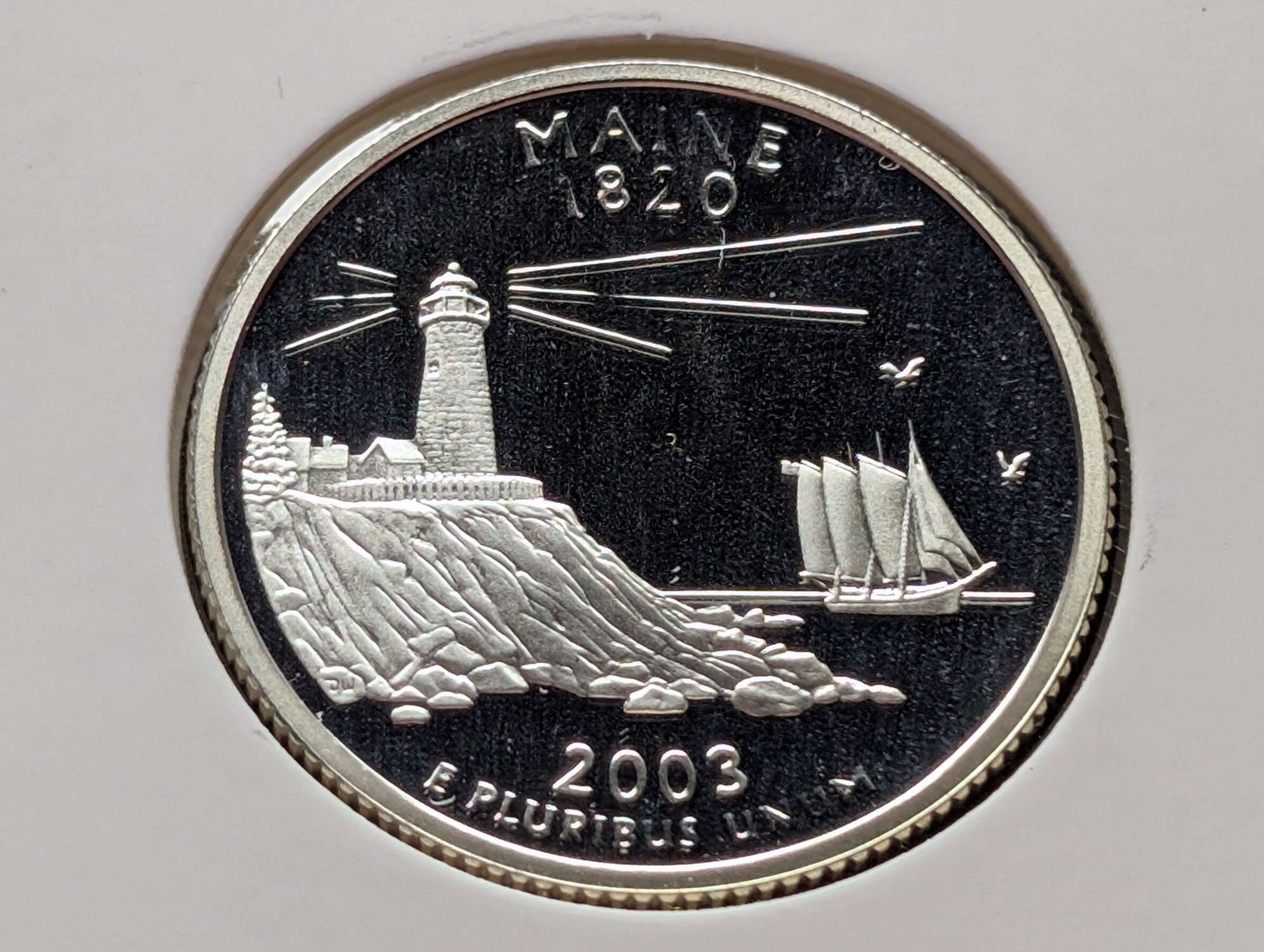 2003-S Proof 90% Silver State Quarter, Maine (ME)