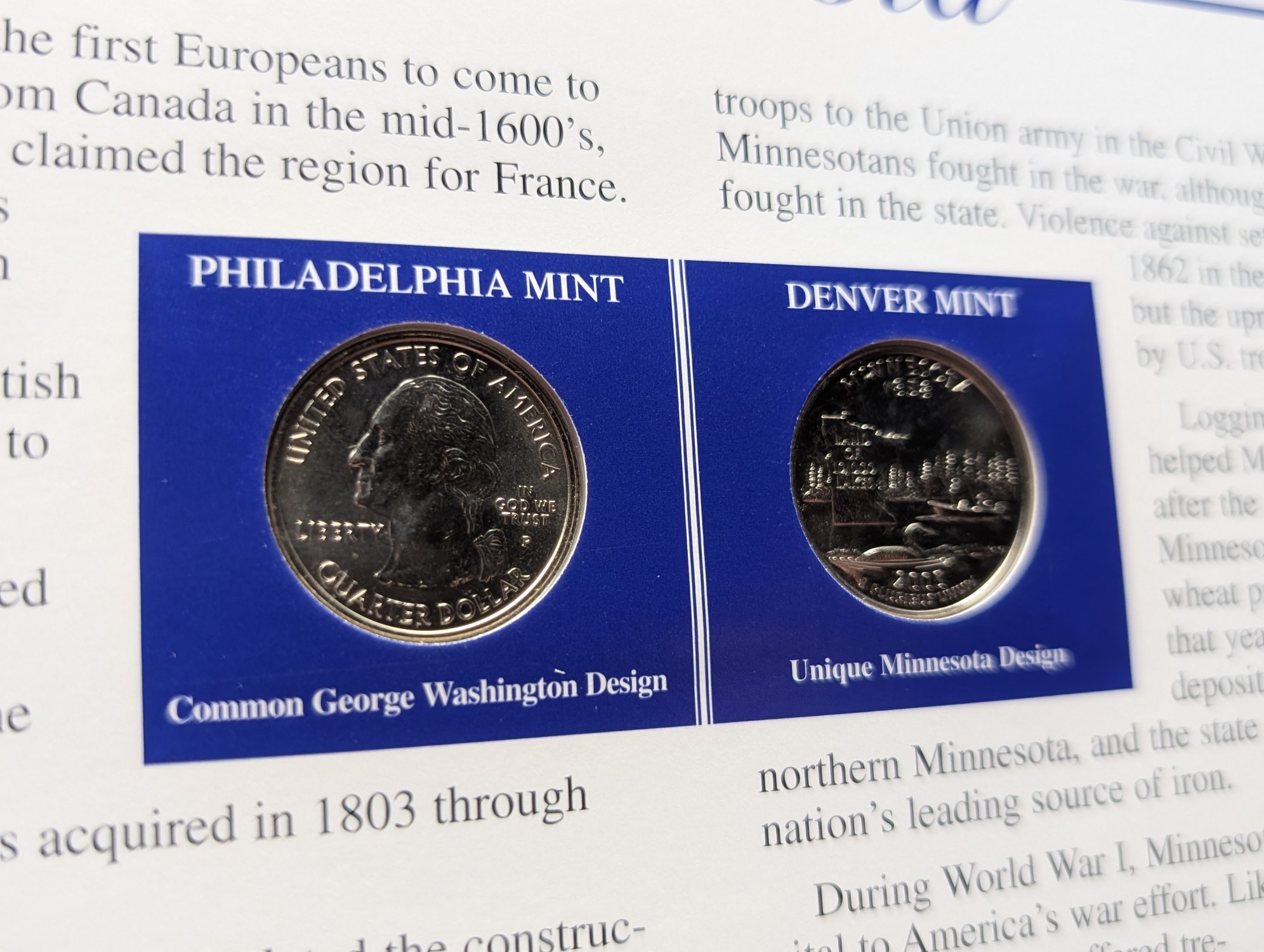 (5) 2005 P&D Uncirculated State Quarter Sets with Stamps in Binder Display Sheets