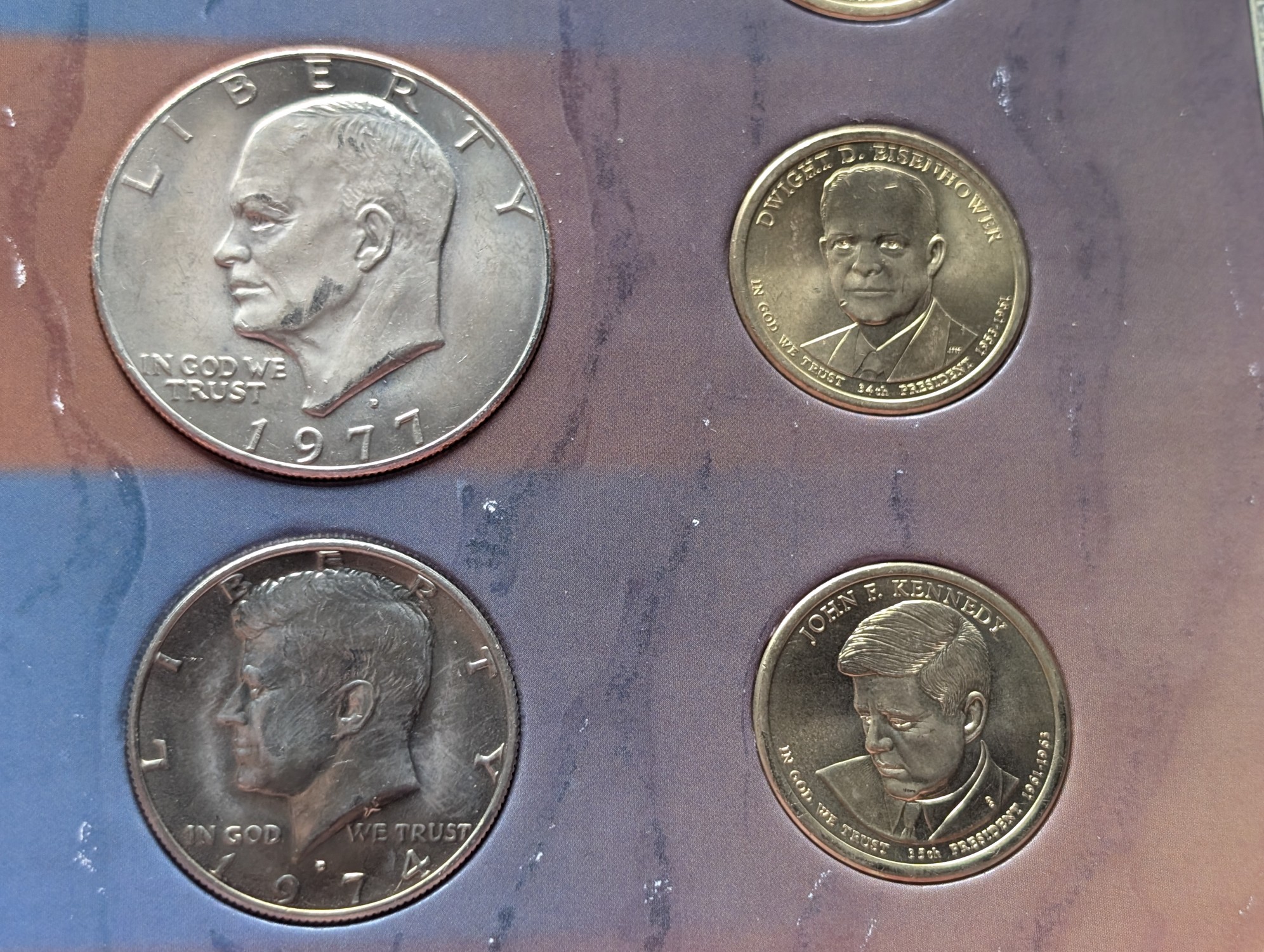 Ultimate Presidential Collection Set with (6) Presidential Dollars, 1977-D Eisenhower Dollar, & More