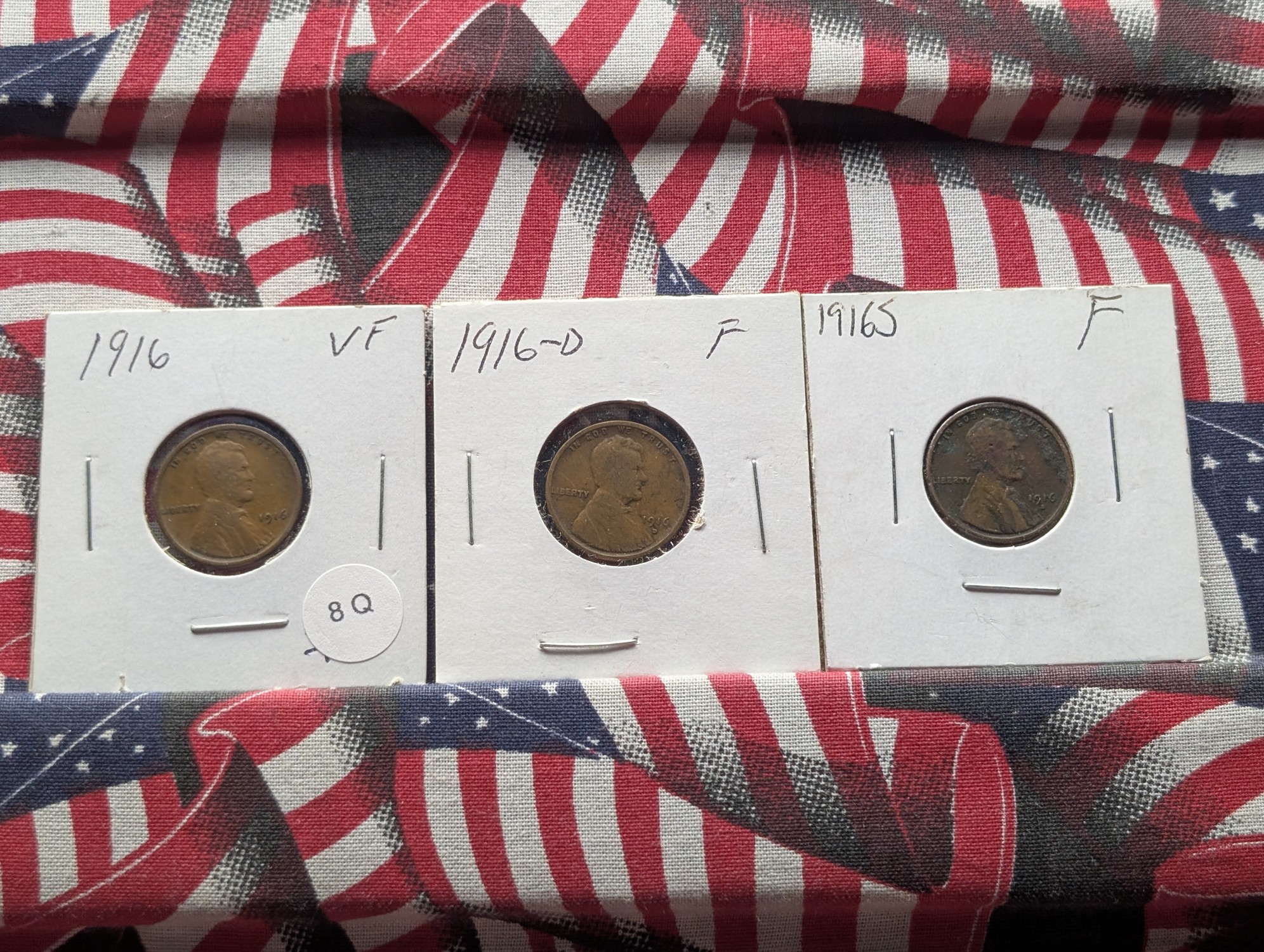 1916-P, D, & S Lincoln Wheat Cents