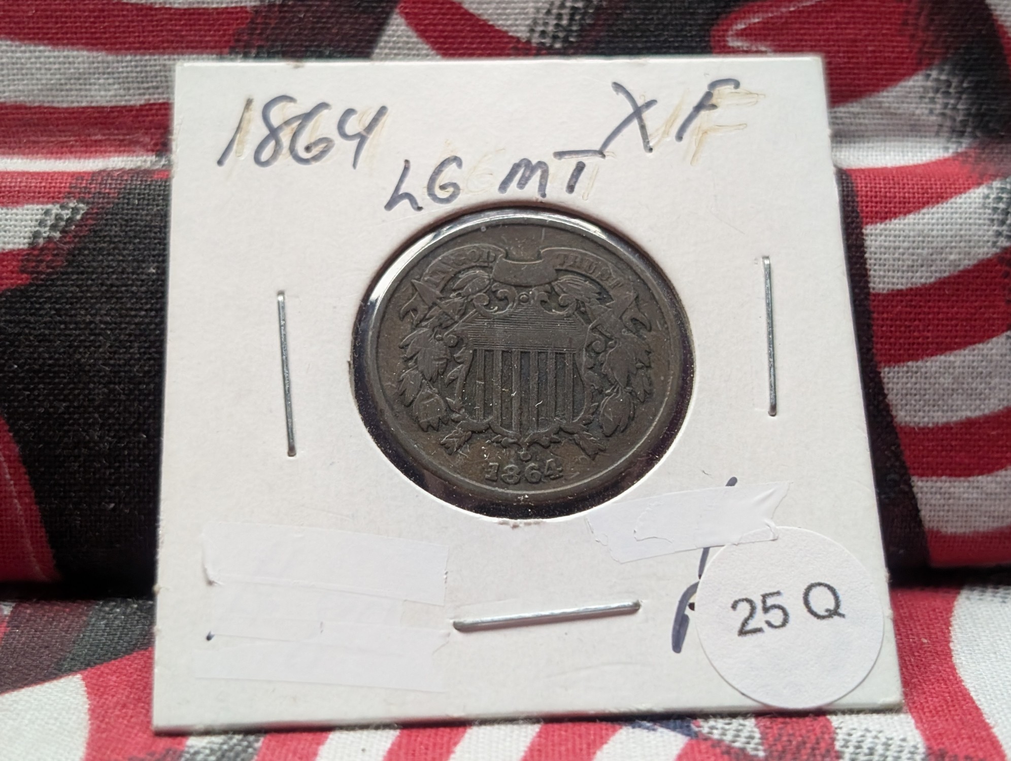 1864 Two Cent Piece, Large Motto