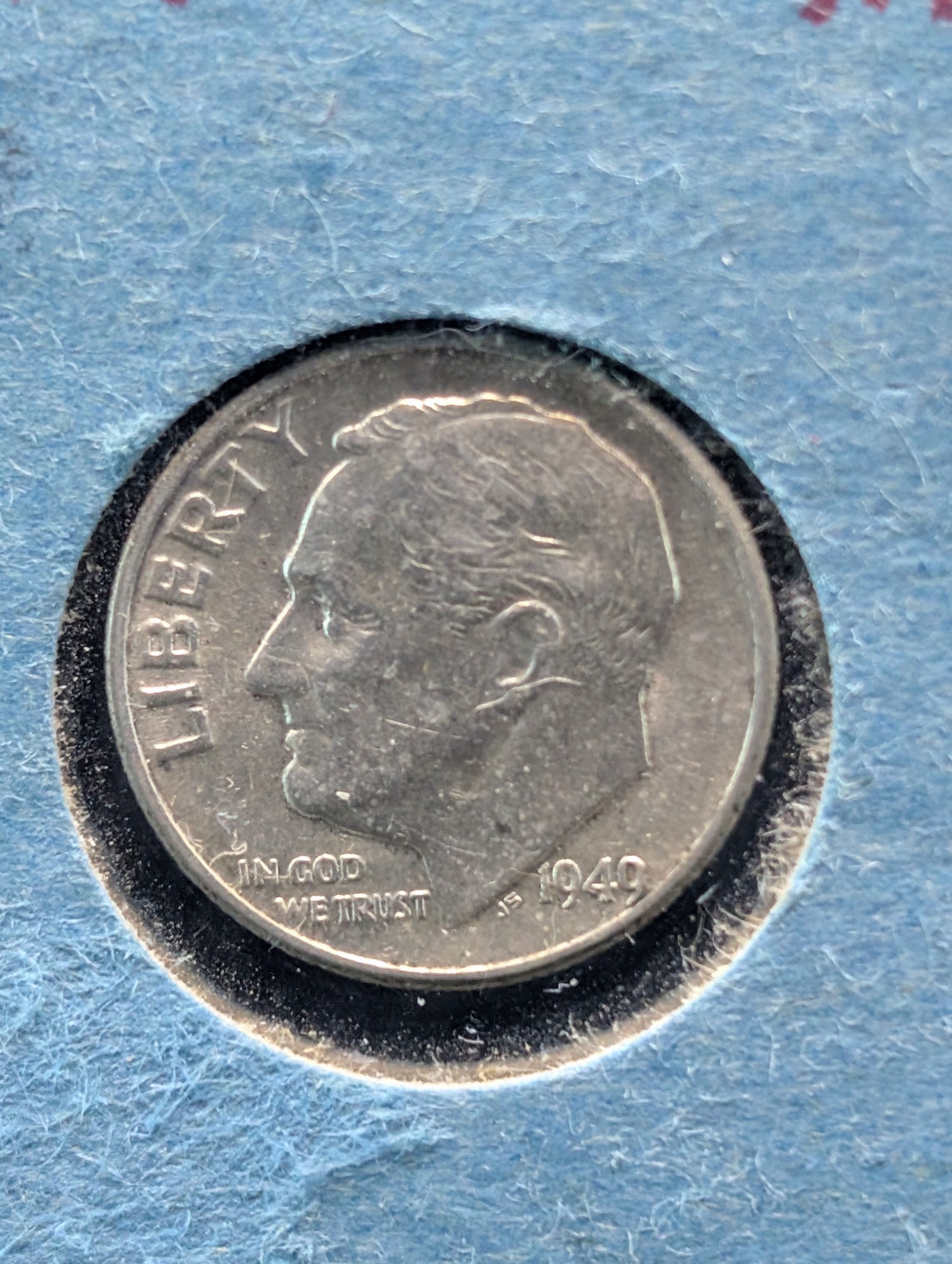 1949 Roosevelt Dime, 90% Silver