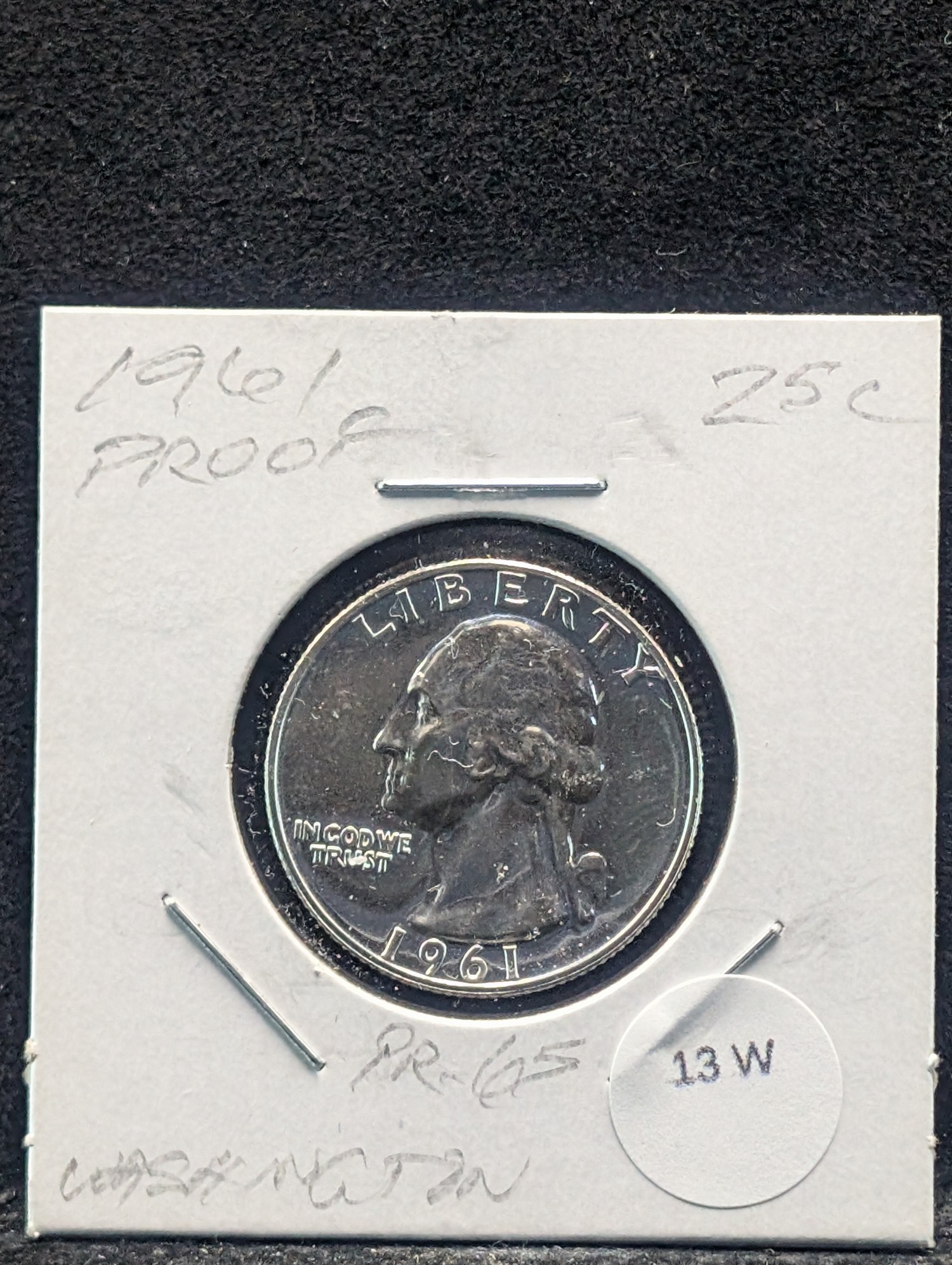 1961 PROOF Washington 90% Silver Quarter