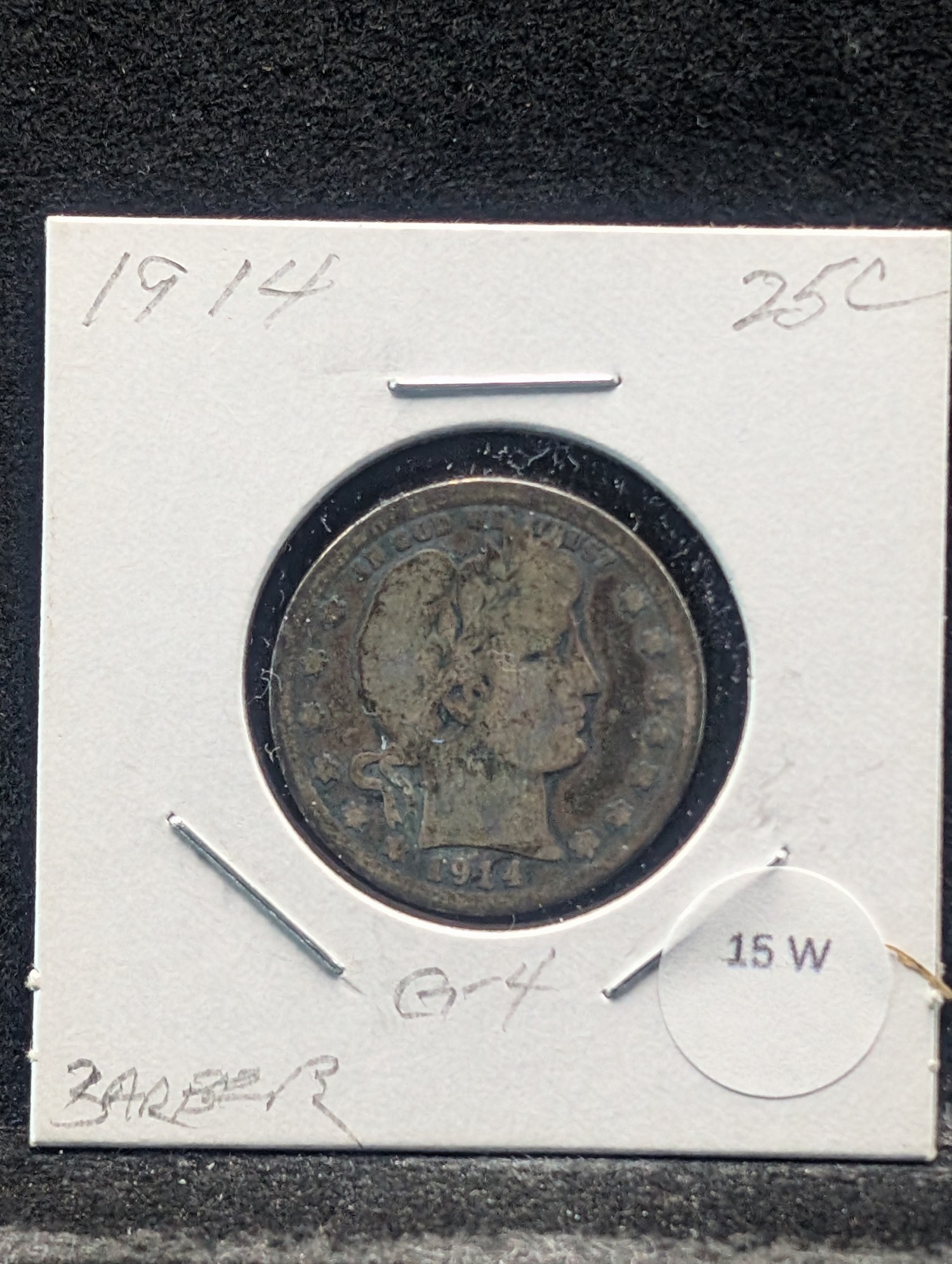 1914 Barber 90% Silver Quarter