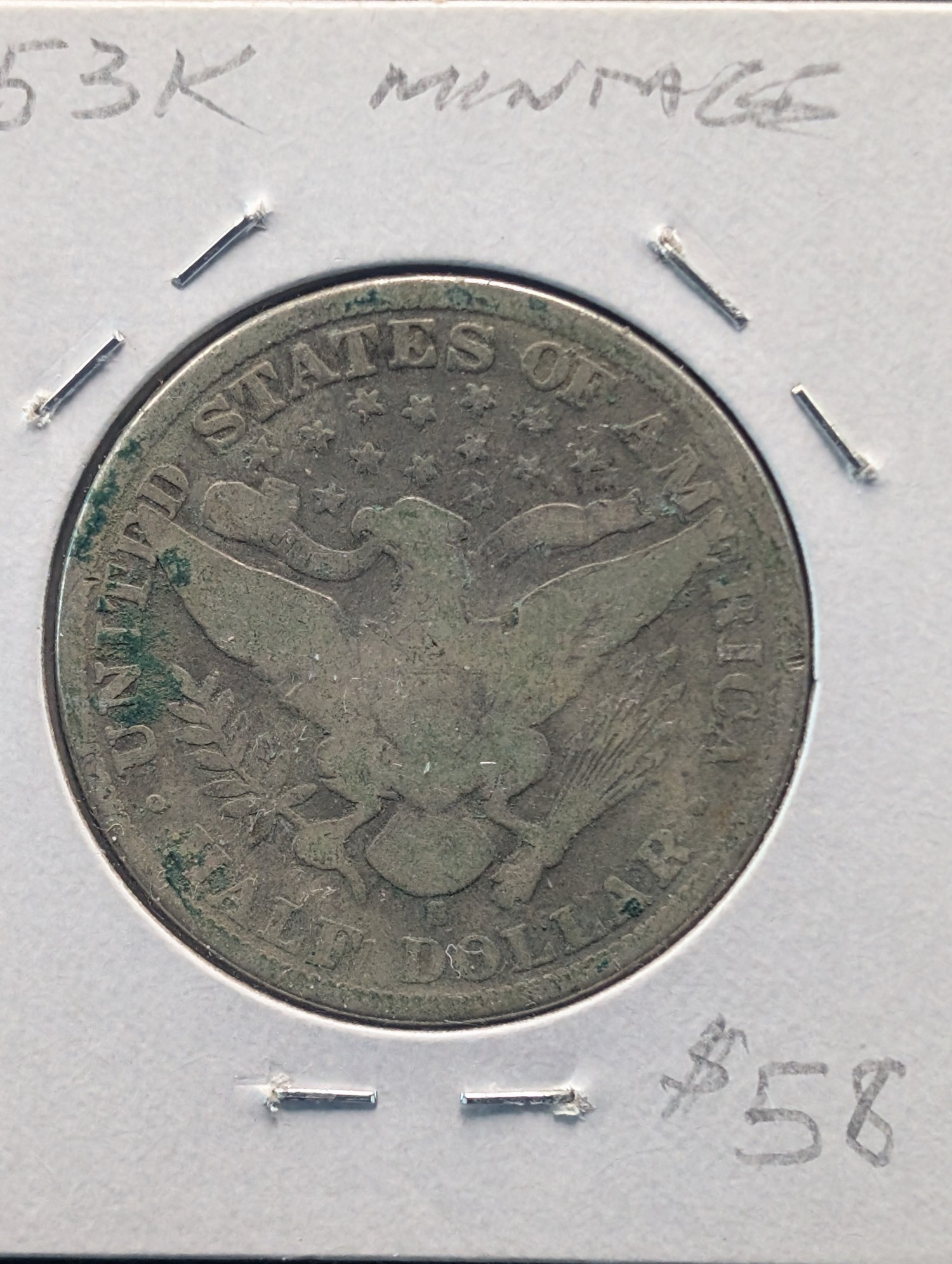 1904-S Barber 90% Silver Half Dollar