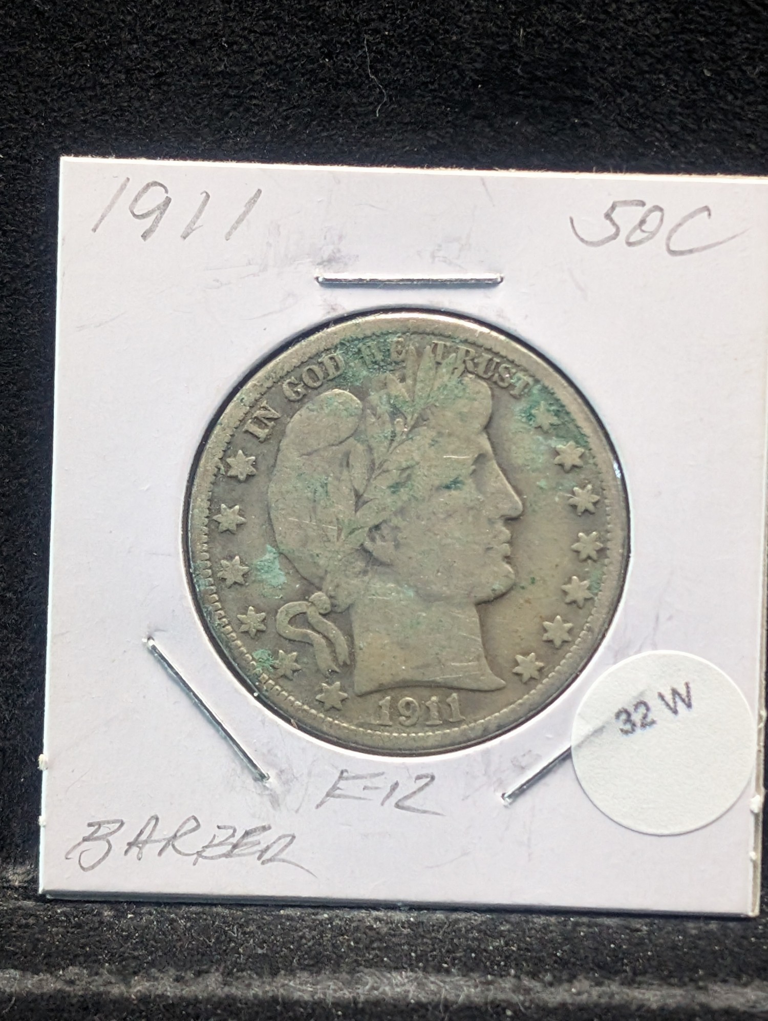 1911 Barber 90% Silver Half Dollar