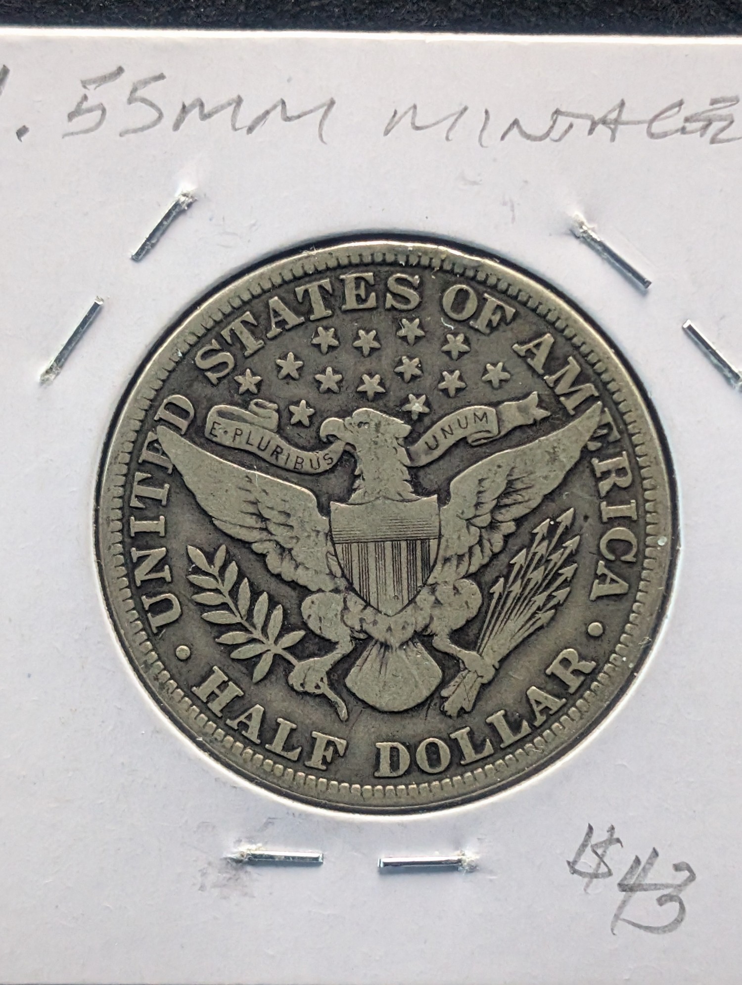1912 Barber 90% Silver Half Dollar