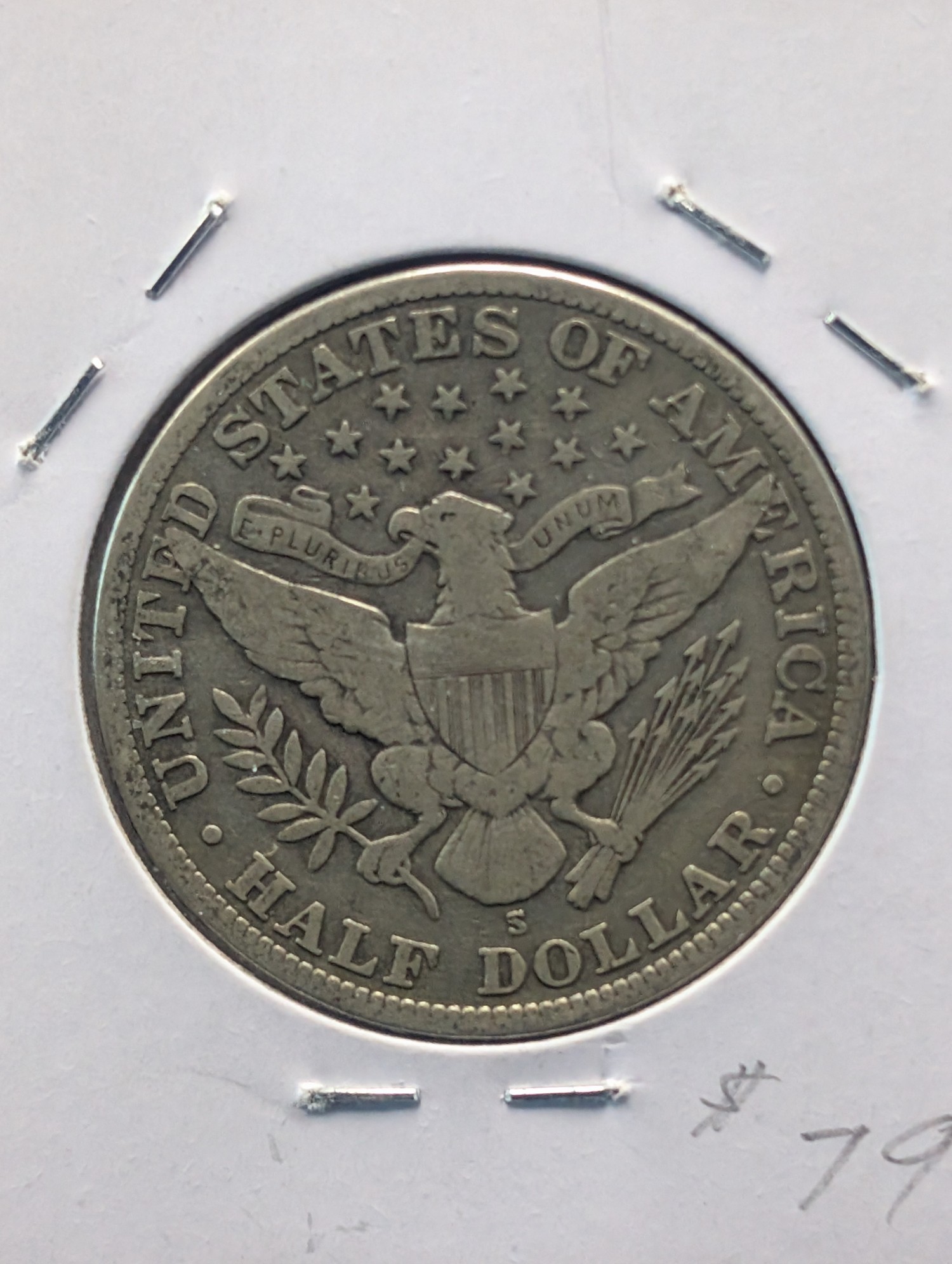 1915-S Barber 90% Silver Half Dollar