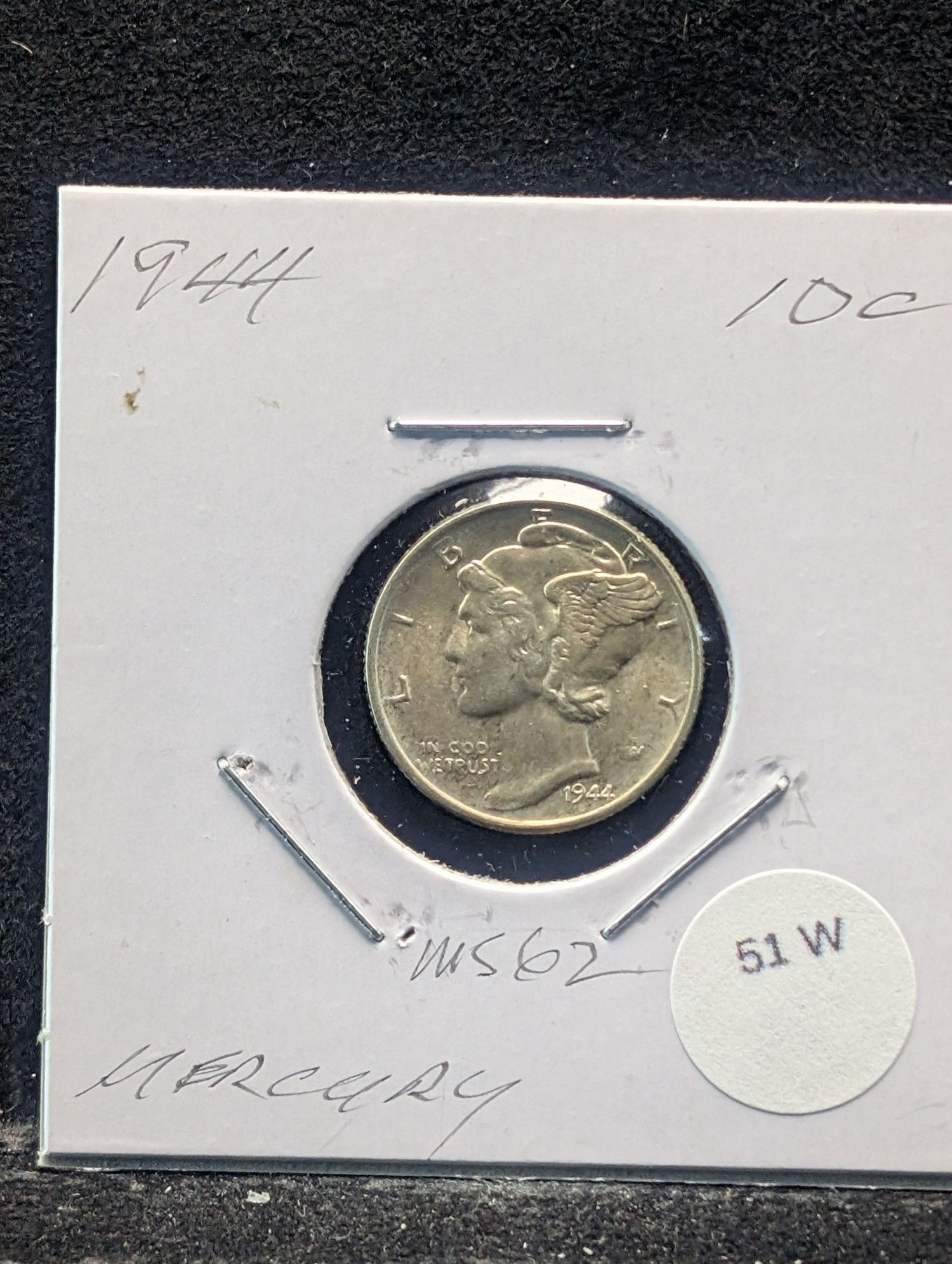1944 Mercury 90% Silver Dime - MS