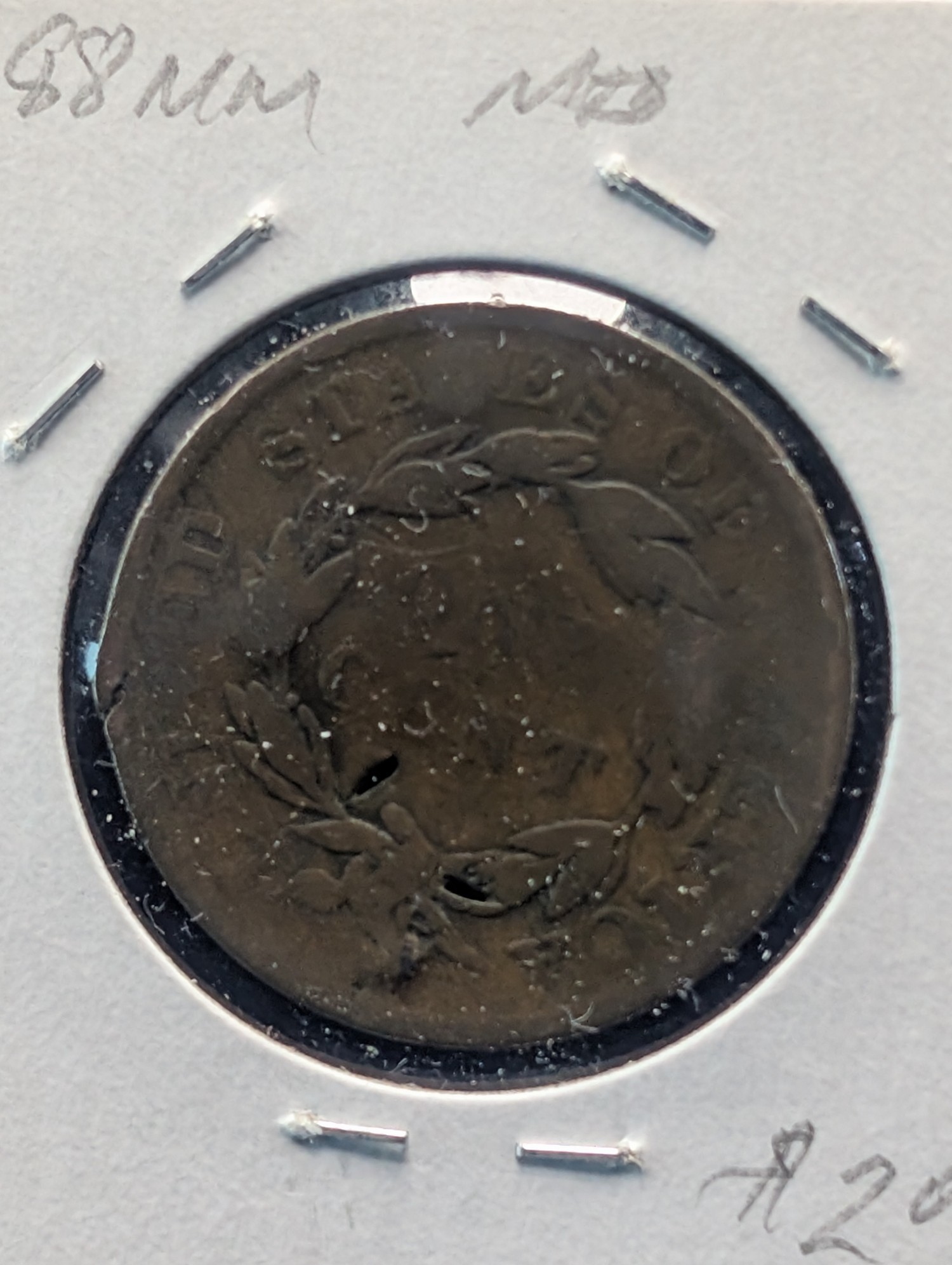 1835 Coronet Head Large Cent (Damaged)