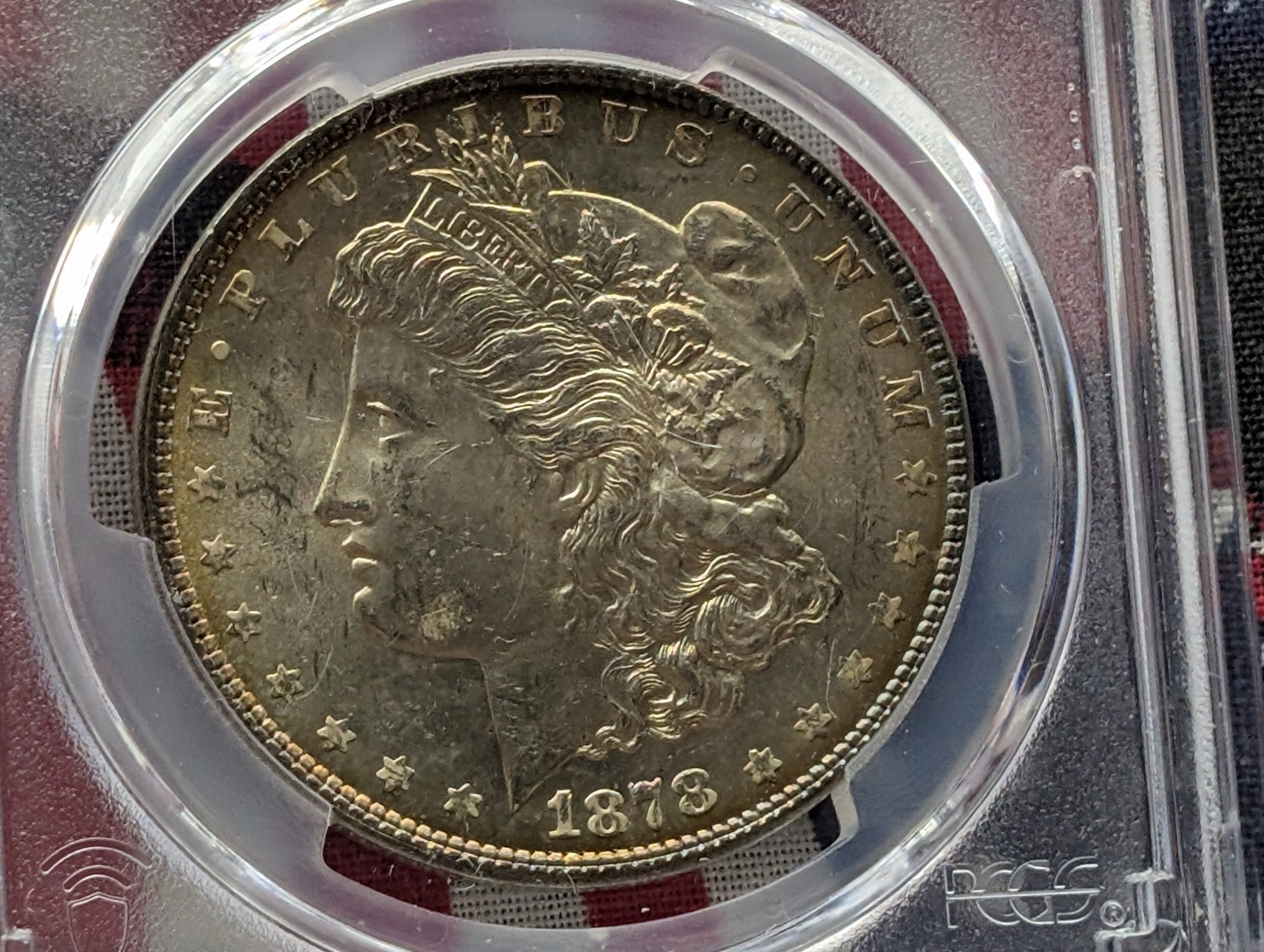 1878 7TF Morgan 90% Silver Dollar W/ Reverse of 1878 PCGS MS63