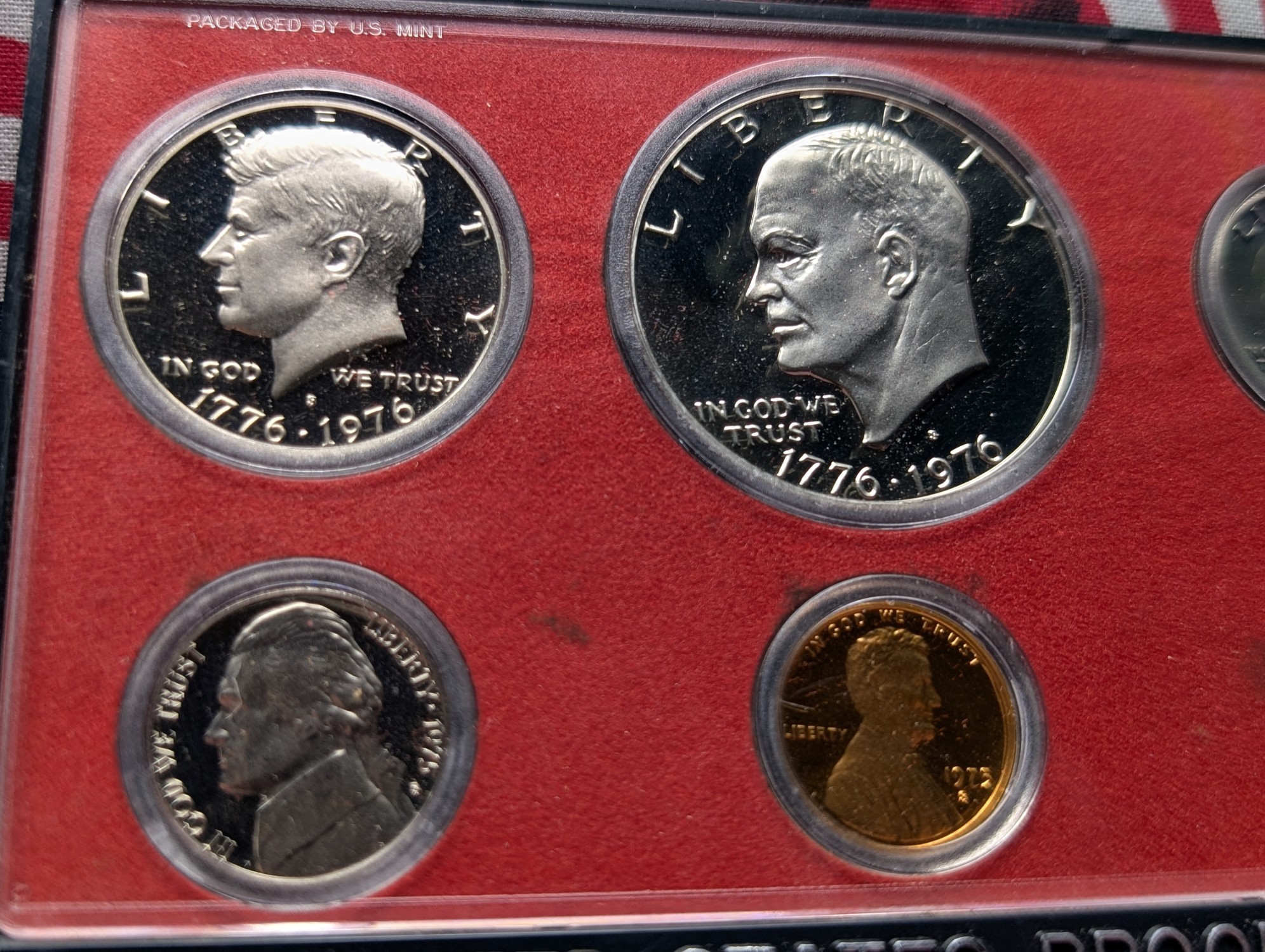 1975-S U.S. Proof Set, Top Row Coins are 1976, No Box or COA