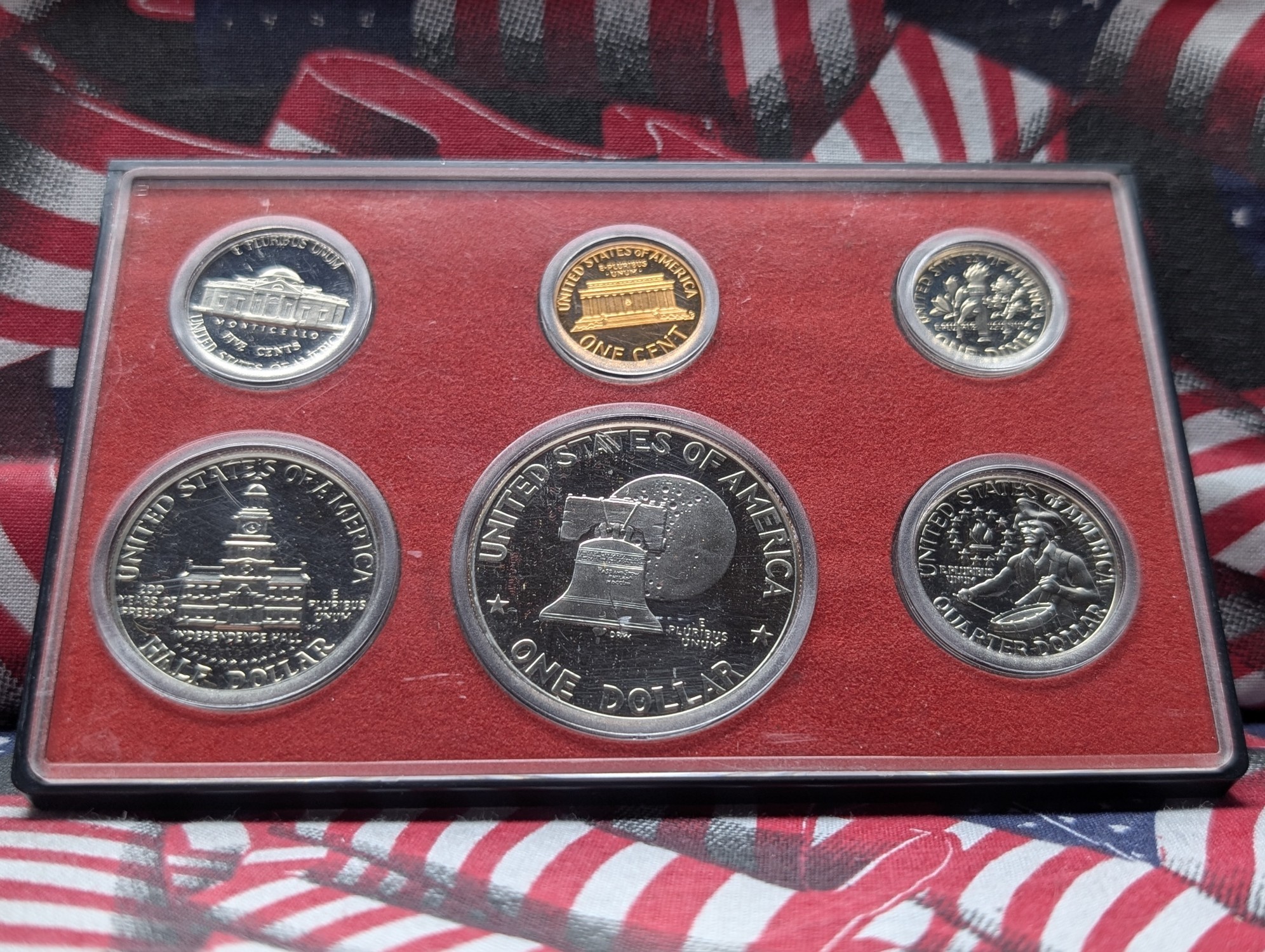 1975-S U.S. Proof Set, Top Row Coins are 1976, No Box or COA