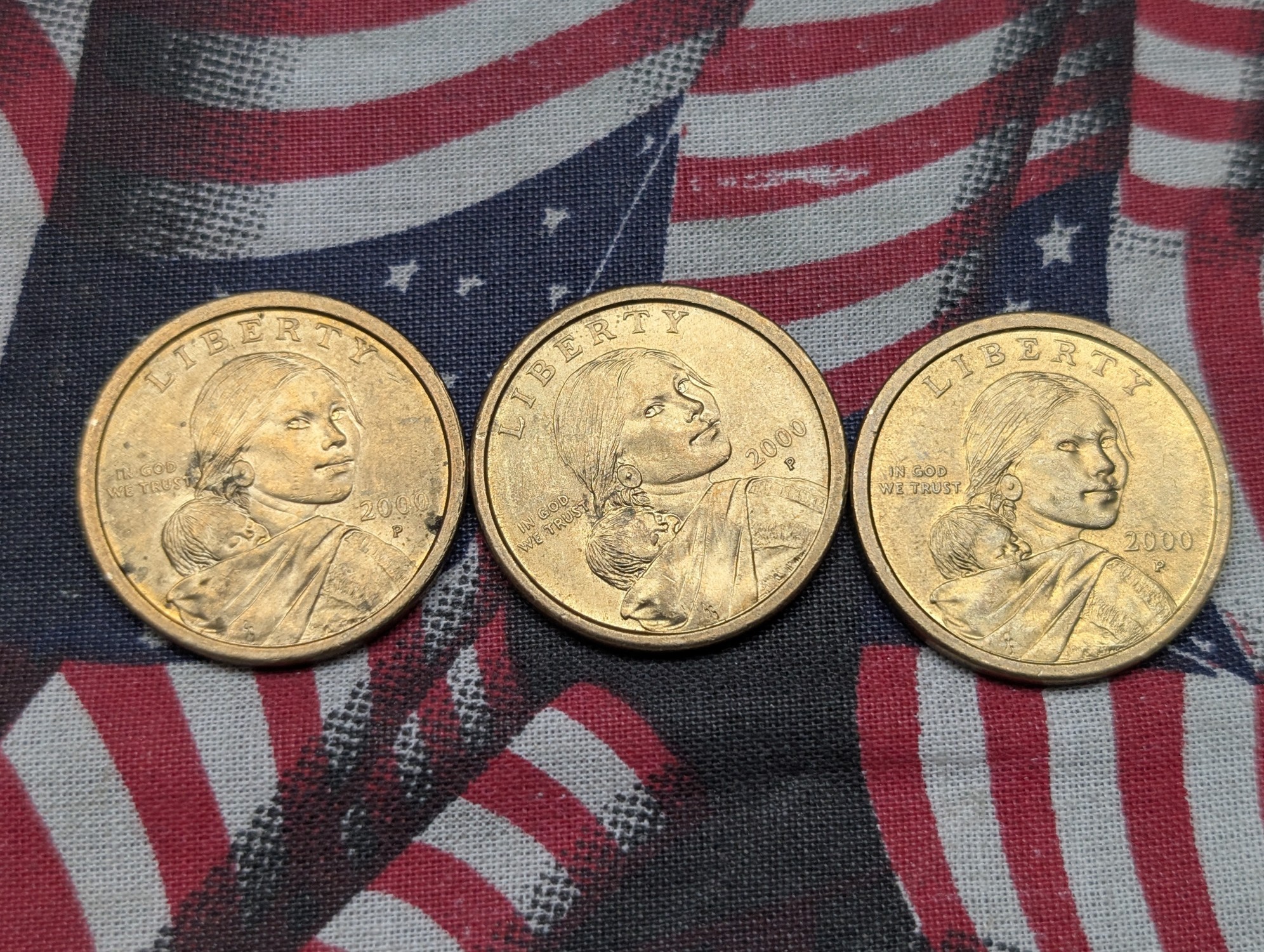 (5) 2000-D & (5) 2000-P Sacagawea Dollars