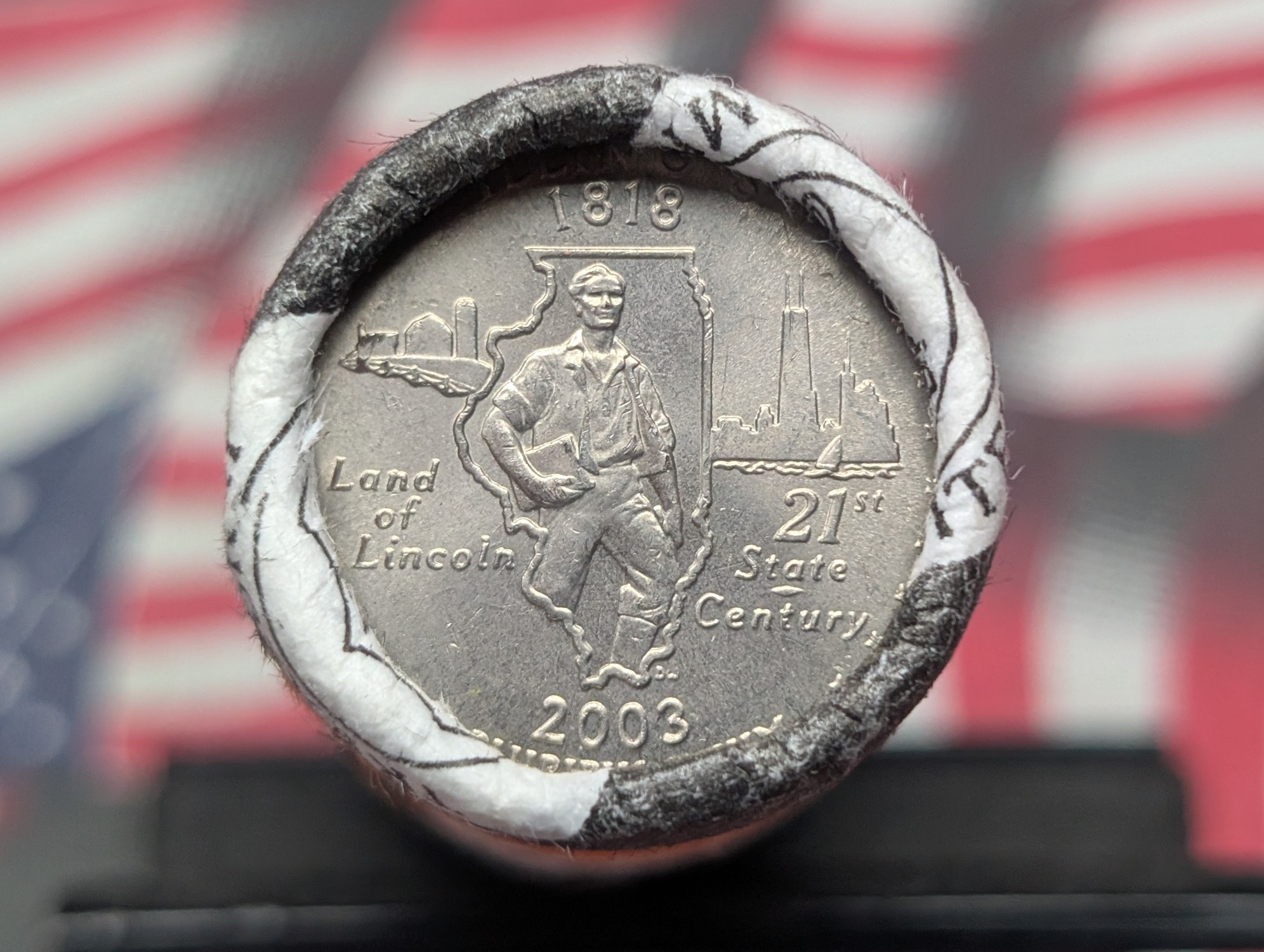 Unopened 2003-P Unc. Illinois State Quarters, Business Strike Roll