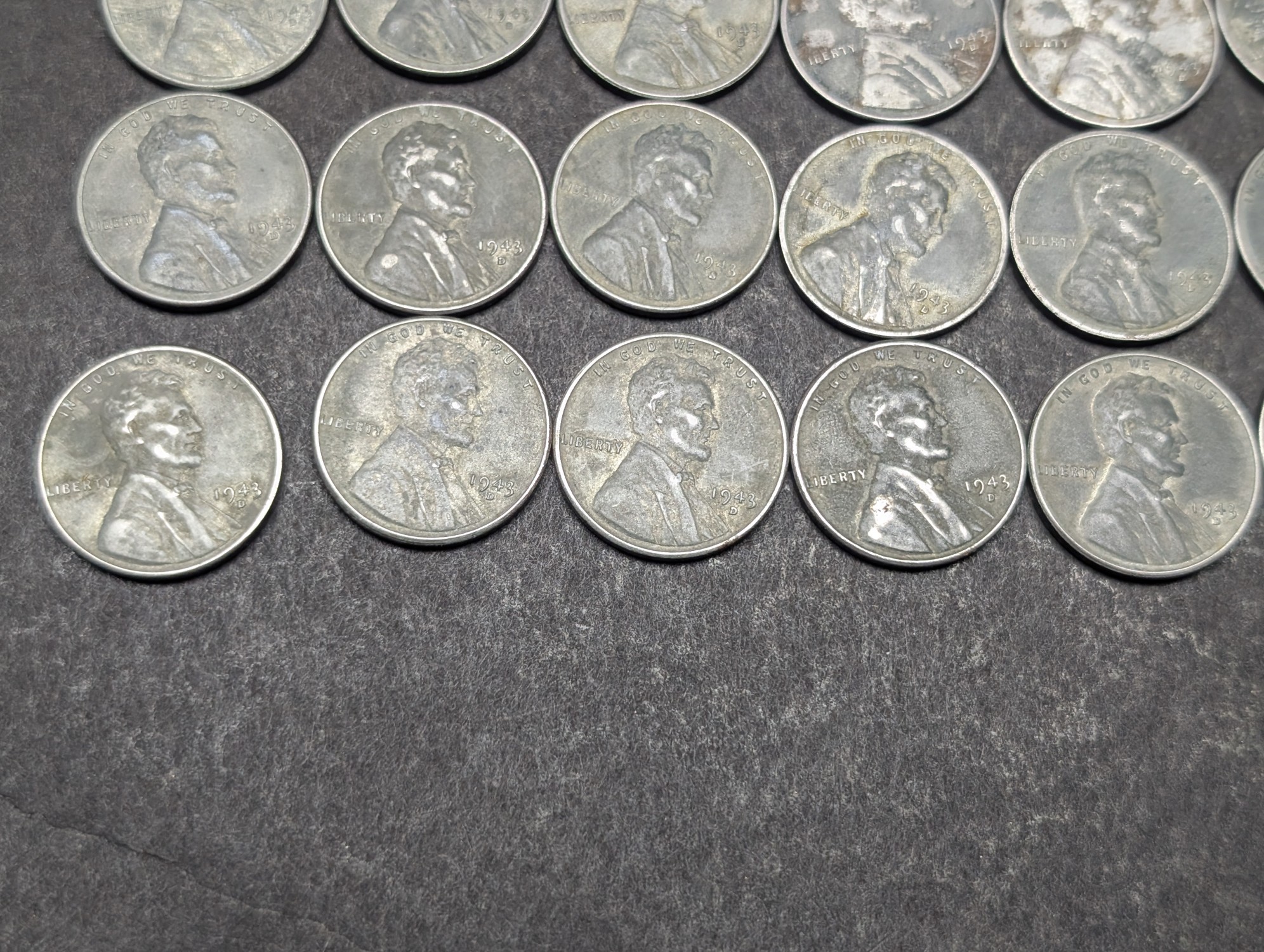 (50) 1943 Lincoln Steel Wartime Wheat Cents