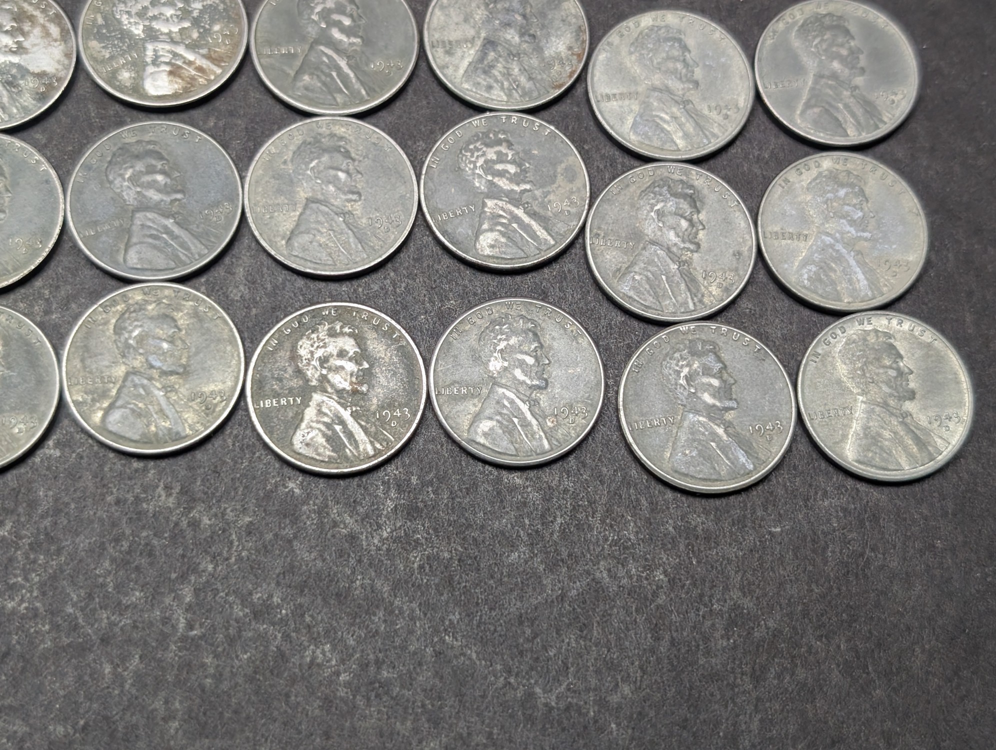 (50) 1943 Lincoln Steel Wartime Wheat Cents