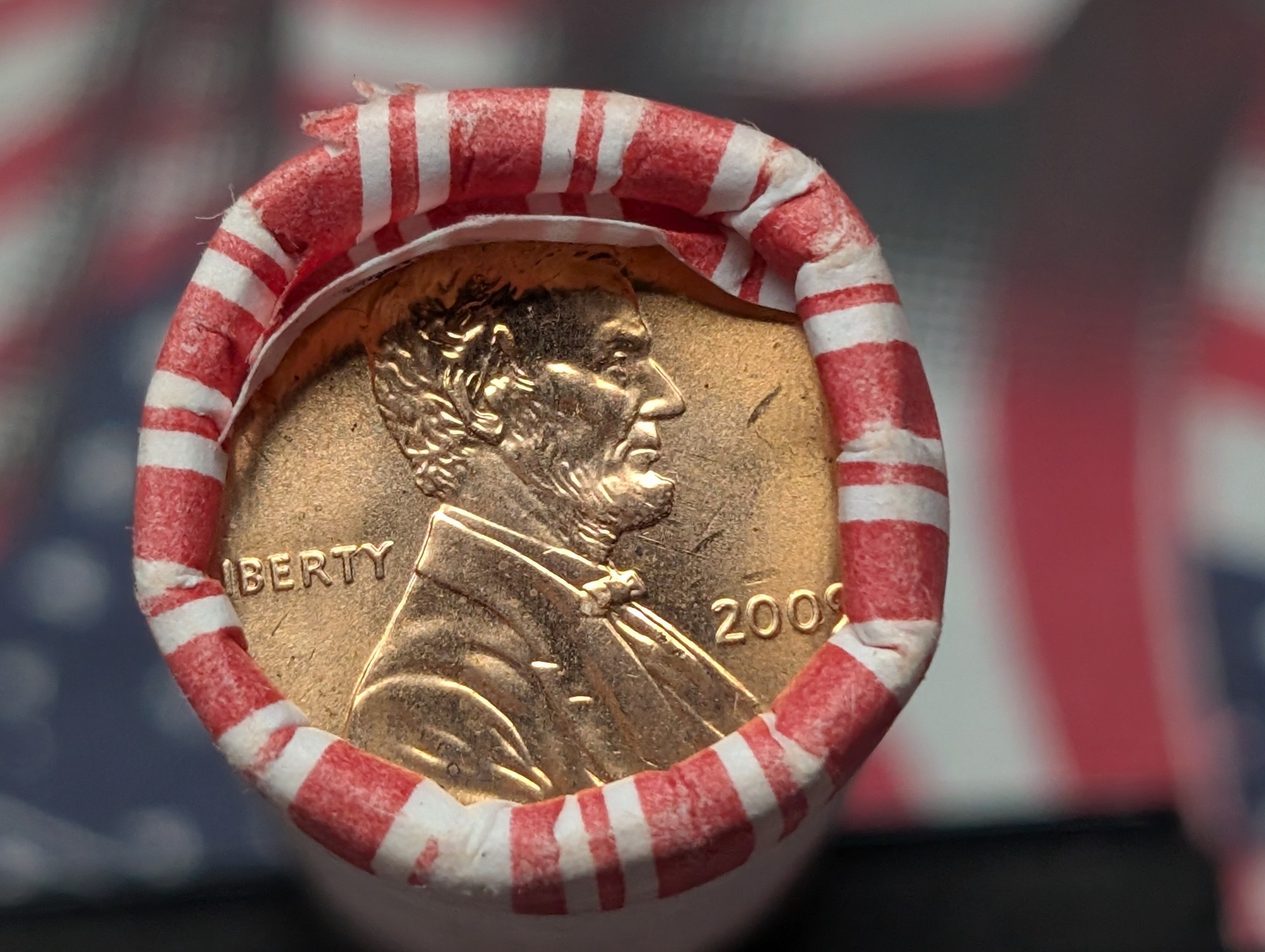 (2) Unopened 2009-P Unc. Rolls of Lincoln Presidency Cents, Capital Dome Under Construction