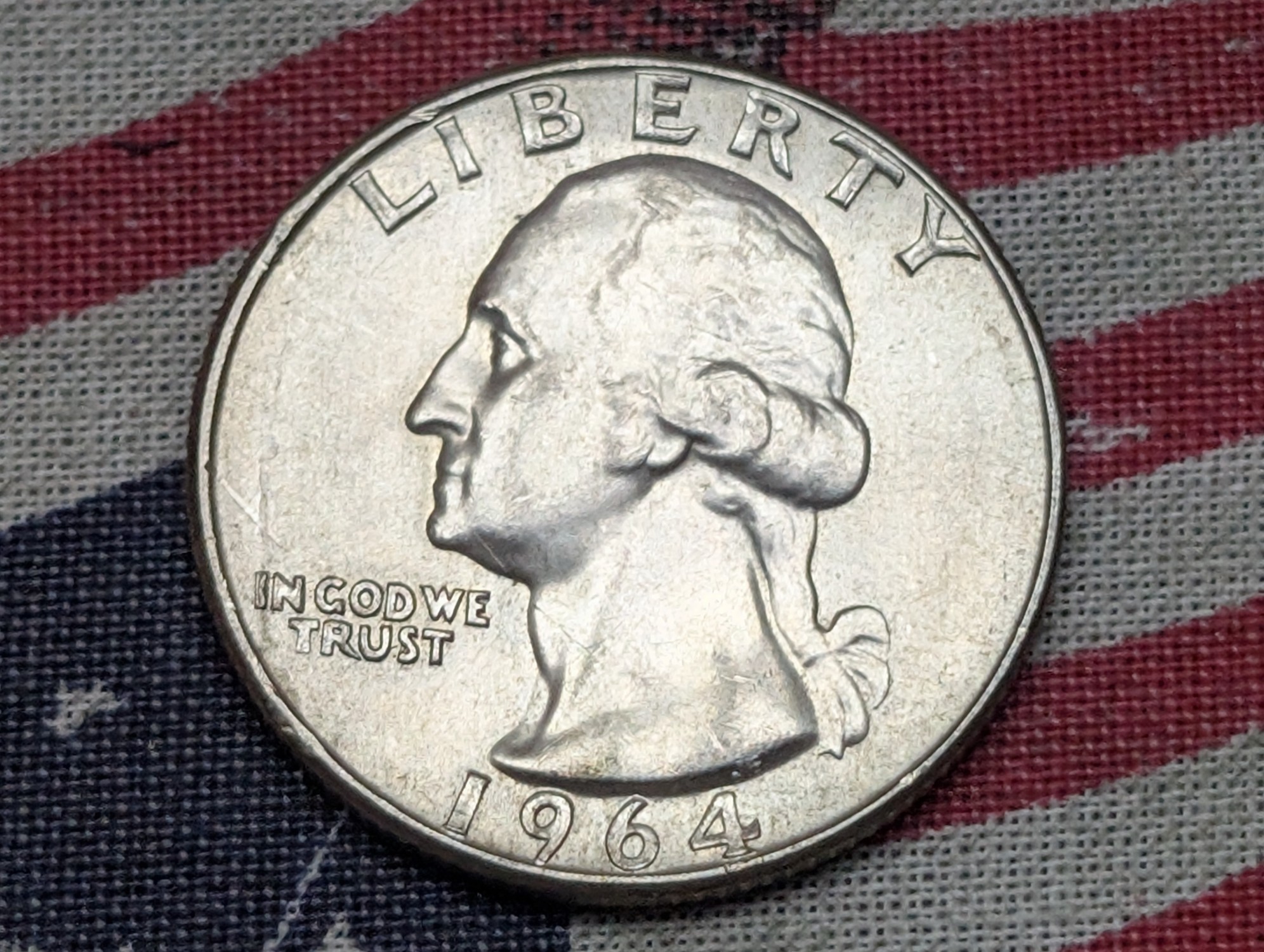 1964-D Washington Quarter, (BU) 90% Silver, 62 Years old