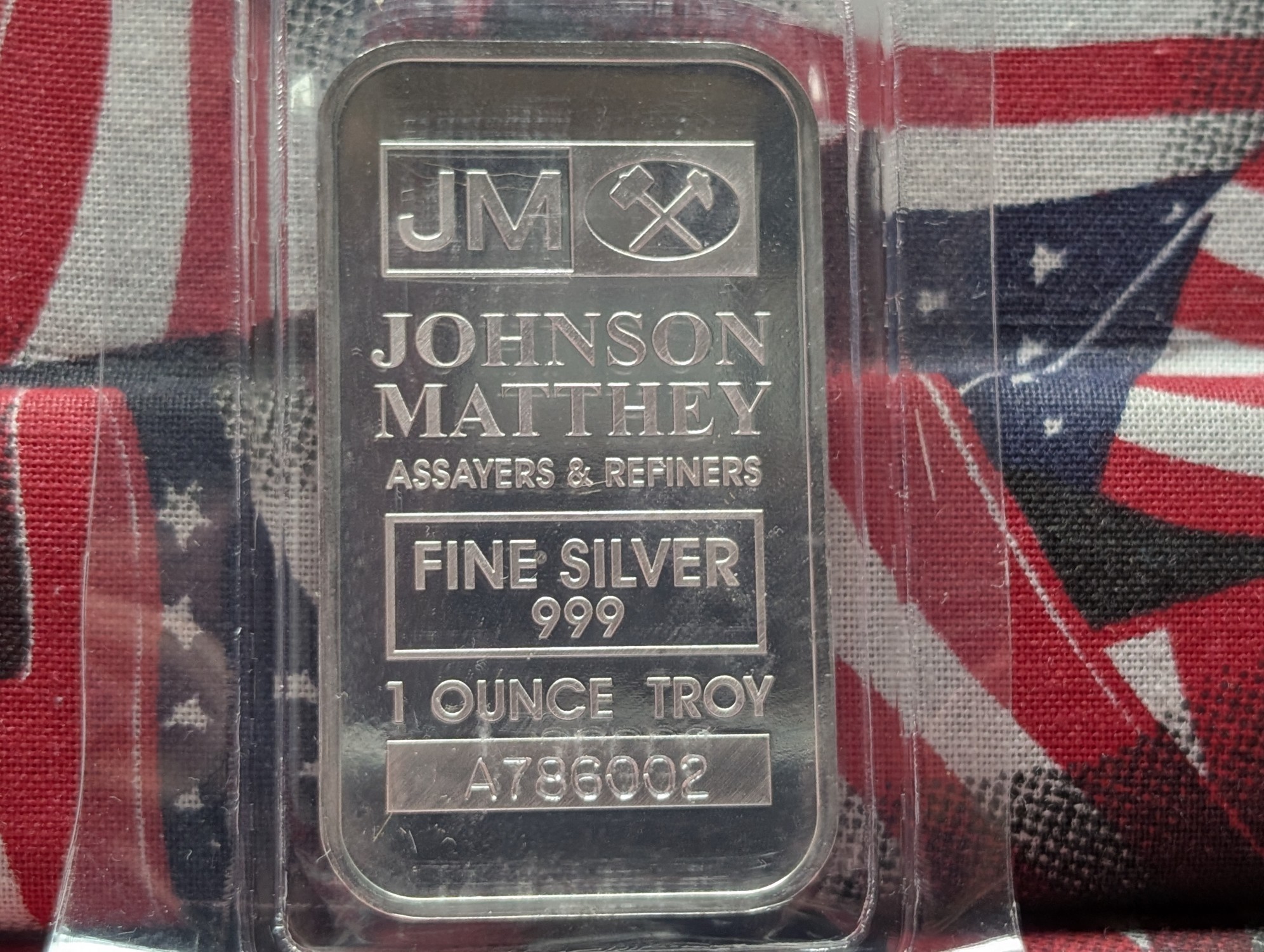 1 Troy Ounce .999 Silver, JOHNSON MATTHEY, Sealed, BU