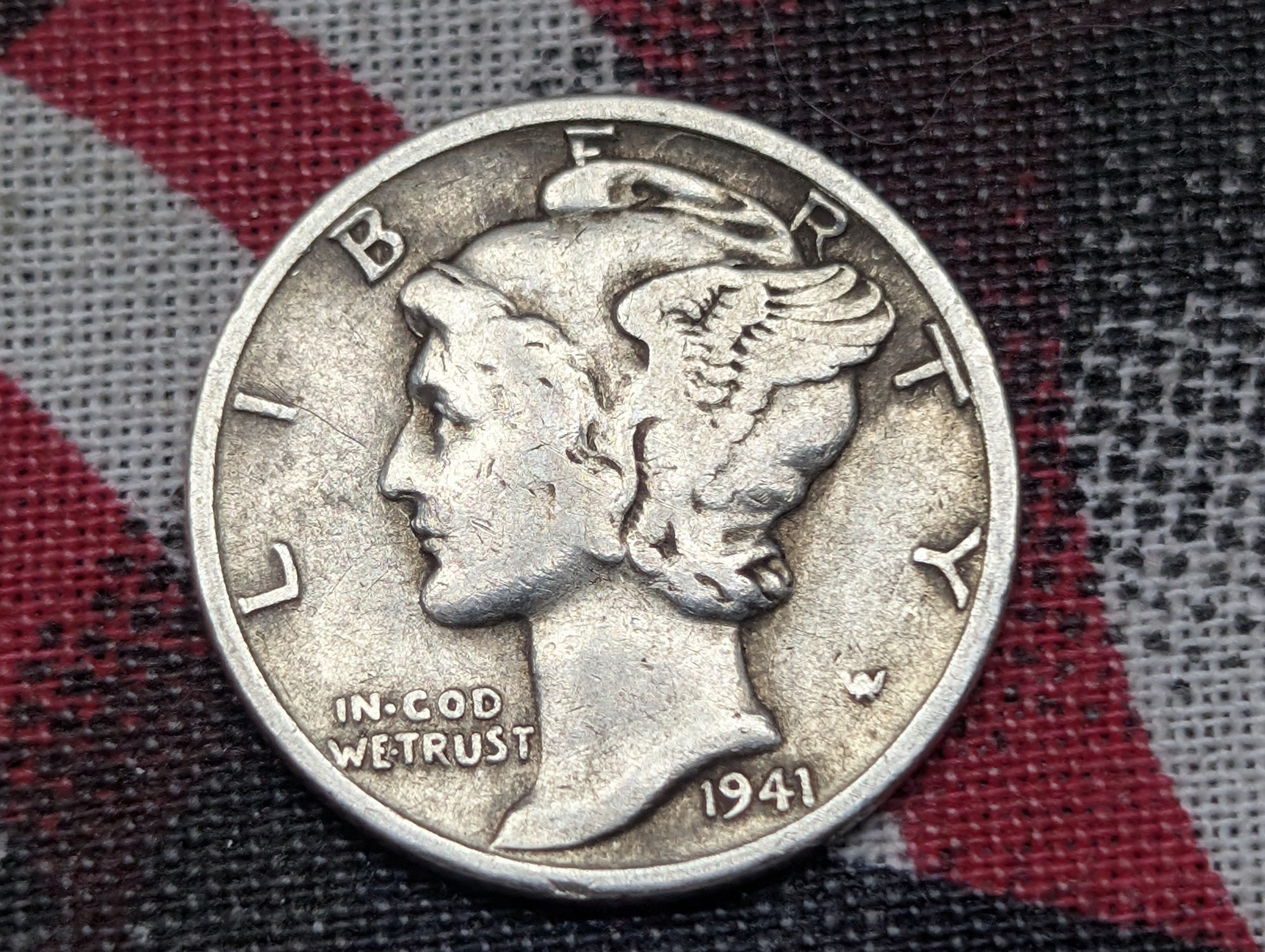 (3) 1941 Mercury 90% Silver Dimes, 85 Years old, WWII Era