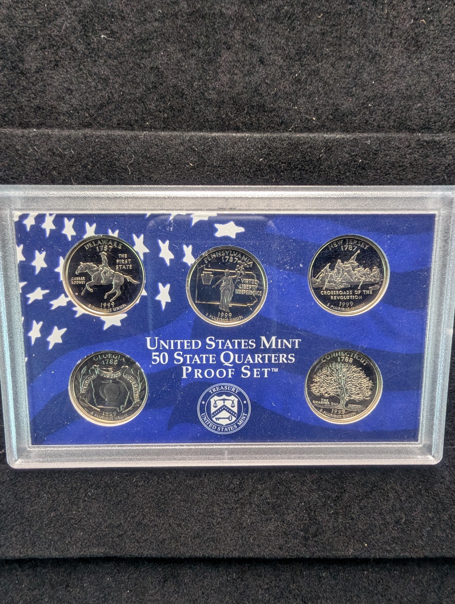 1999-S & 2001-S U.S. Mint State Quarter Proof Sets In OGP w/ COA - Includes First Year of State Quarters!