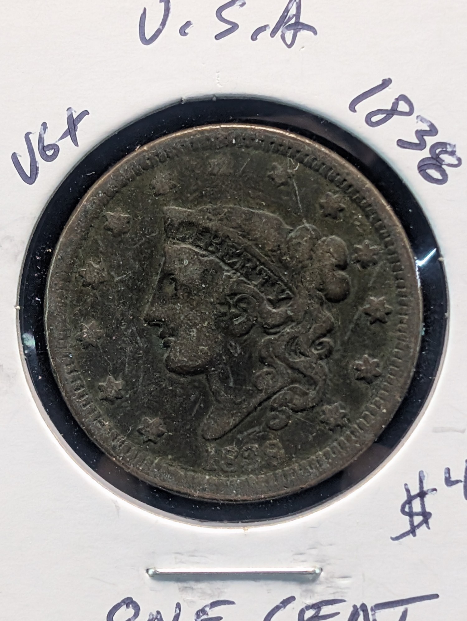 1838 Matron Liberty Head Large Cent - 188 Years Old!