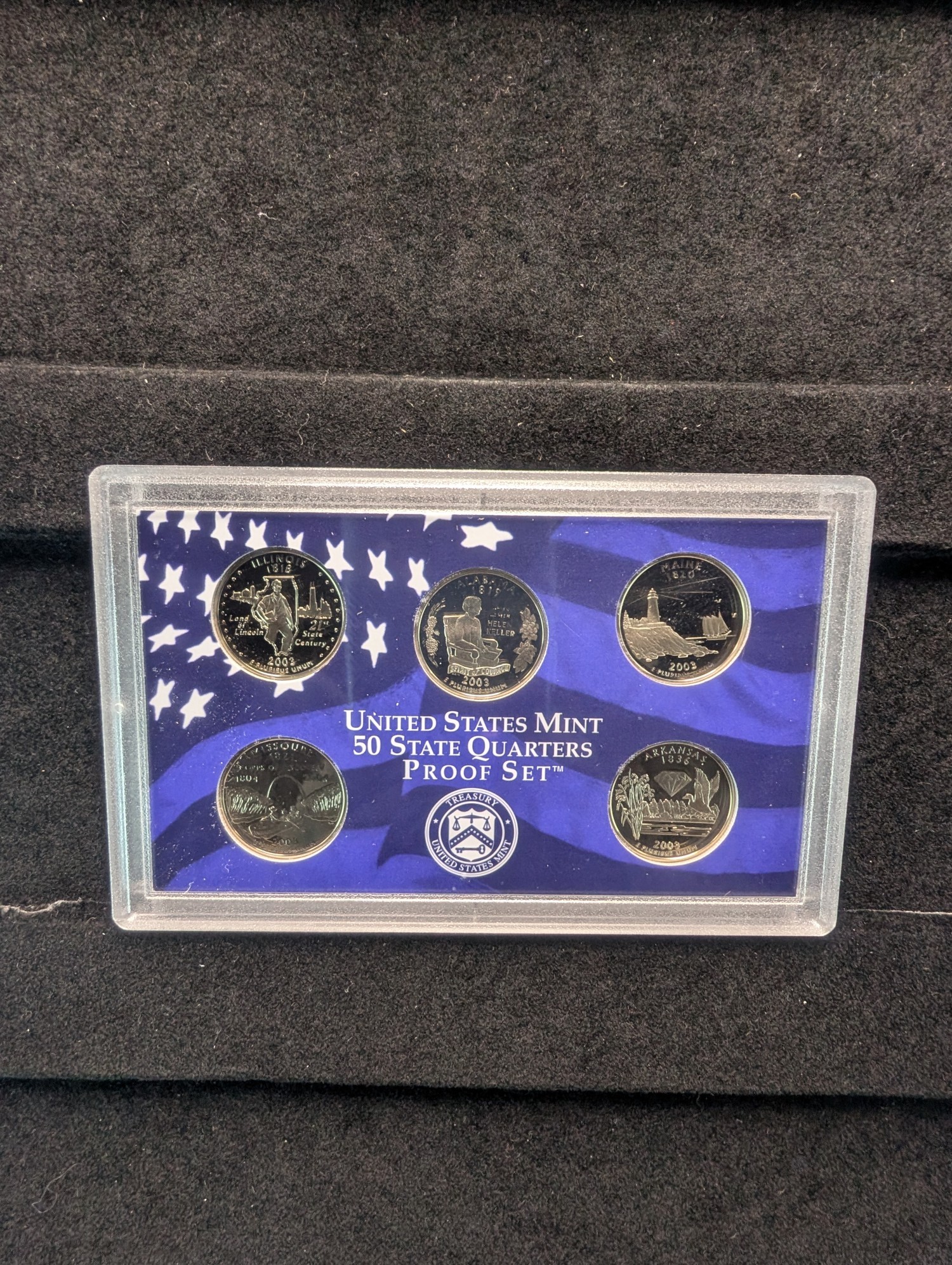 2002-S & 2003-S U.S. Mint State Quarter Proof Sets in OGP w/ COA