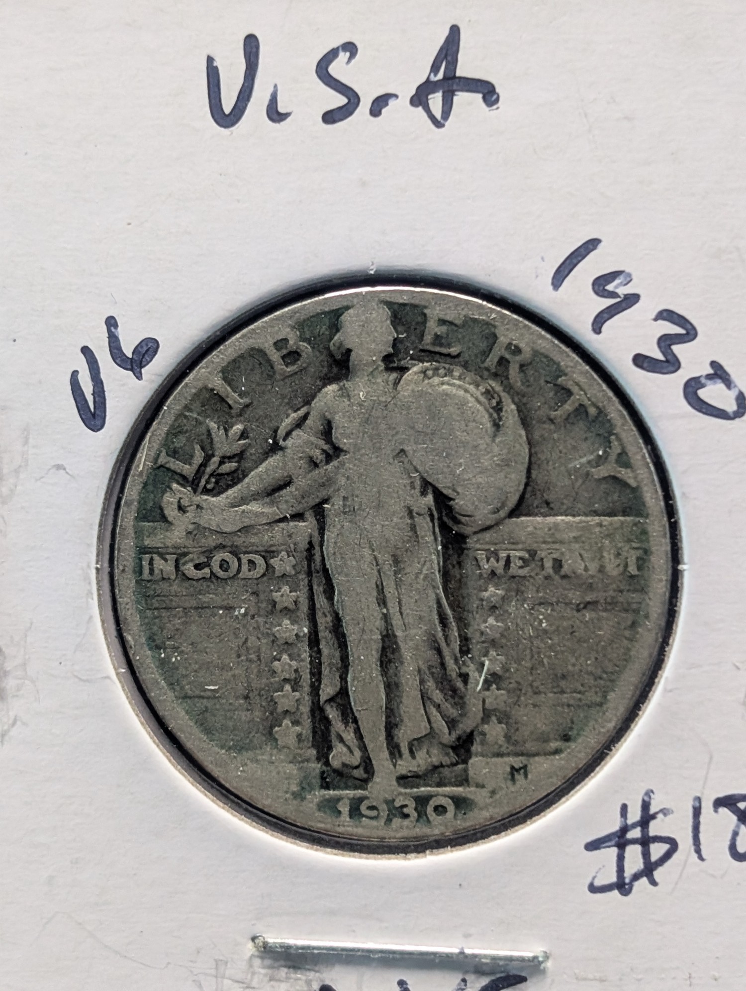 1930 Standing Liberty 90% Silver Quarter - 96 Years Old Years Old!