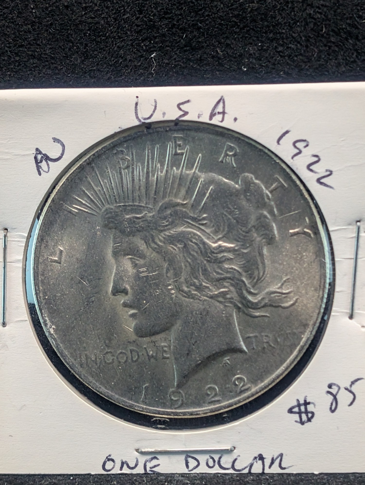 1922 Peace 90% Silver Dollar