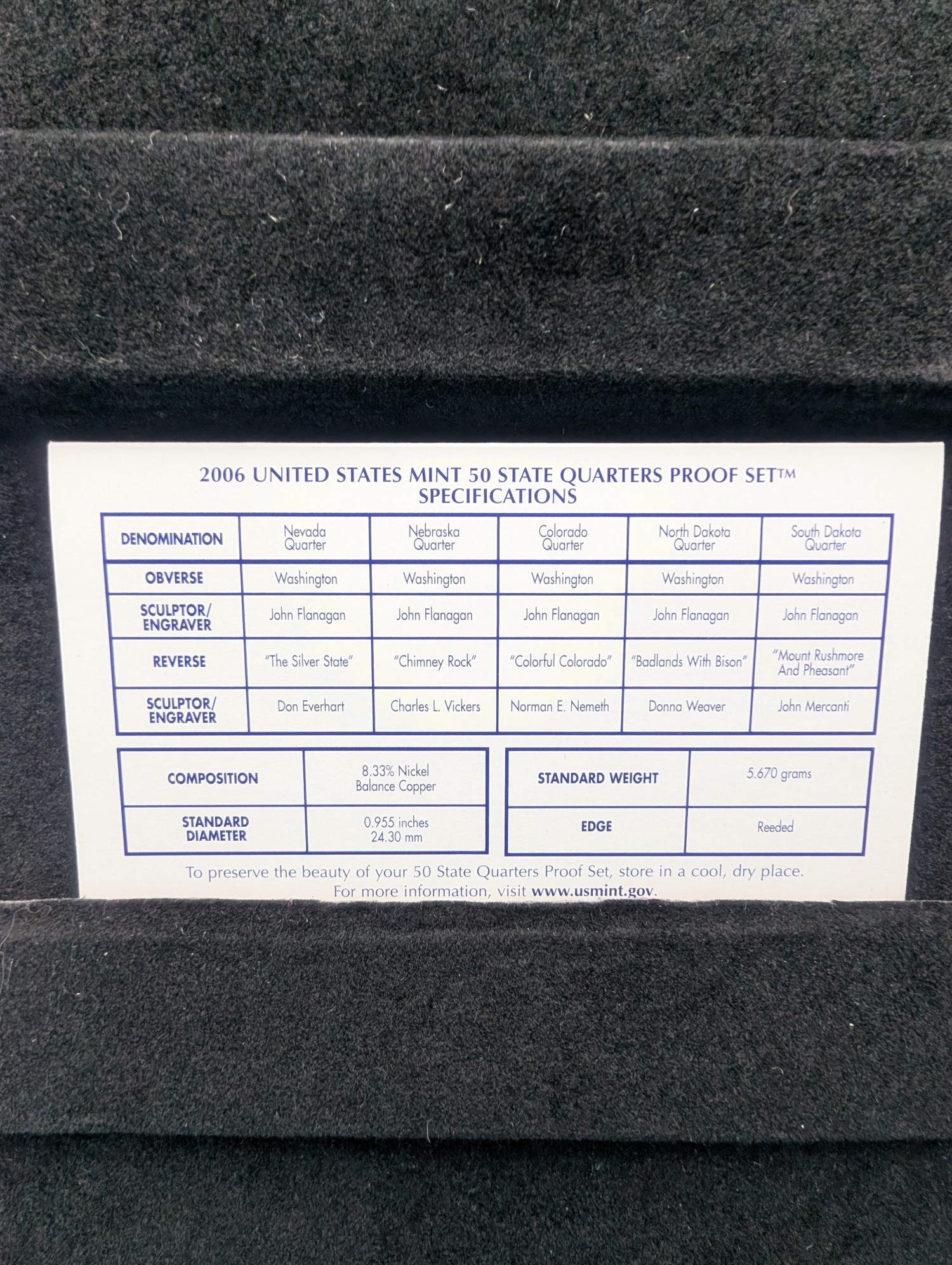 2006-S & 2007-S U.S. State Quarter Proof Sets In OGP w/ COA - Lower Mintages!