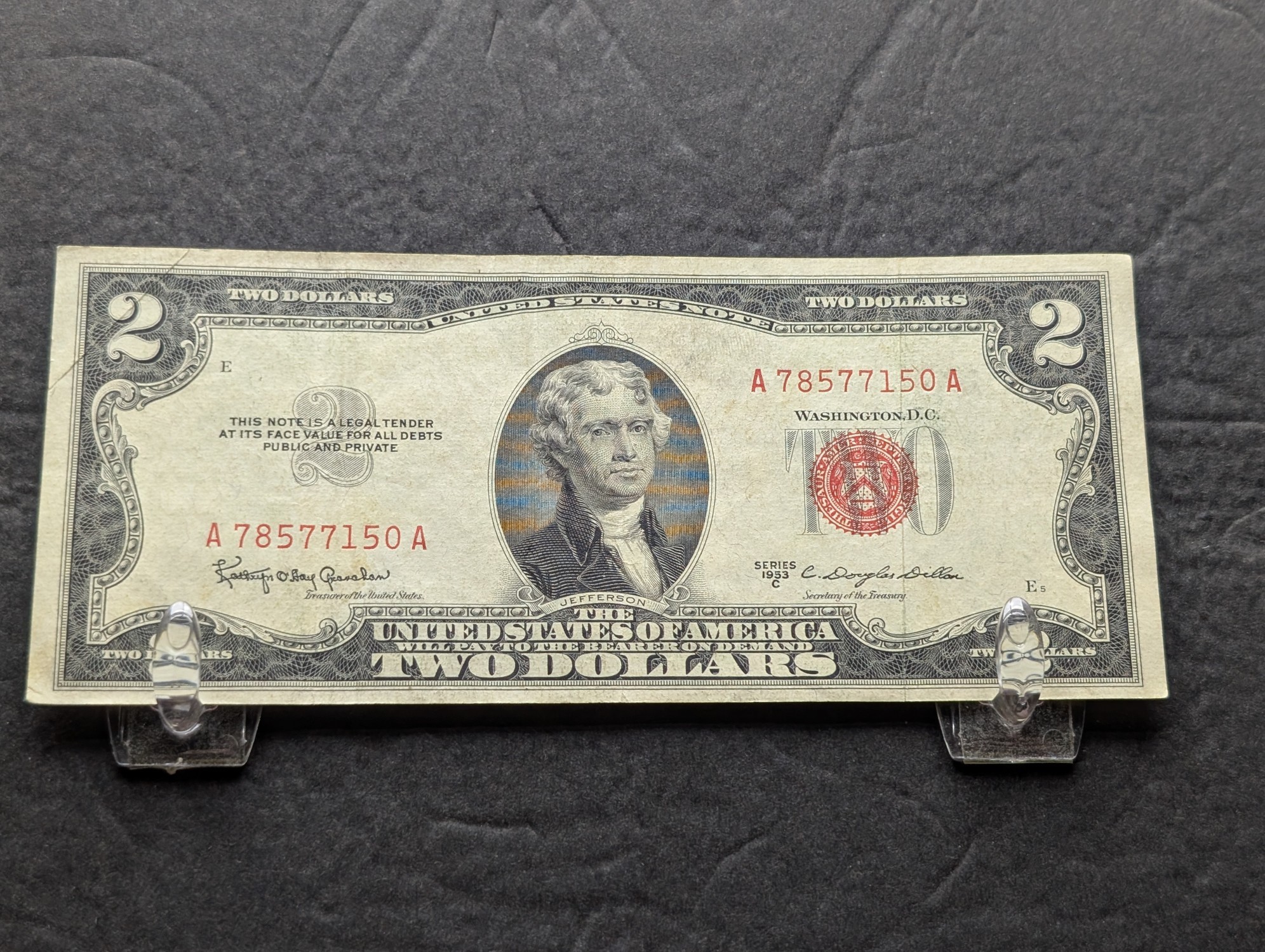 1953 C Series $2 Red Seal Banknote