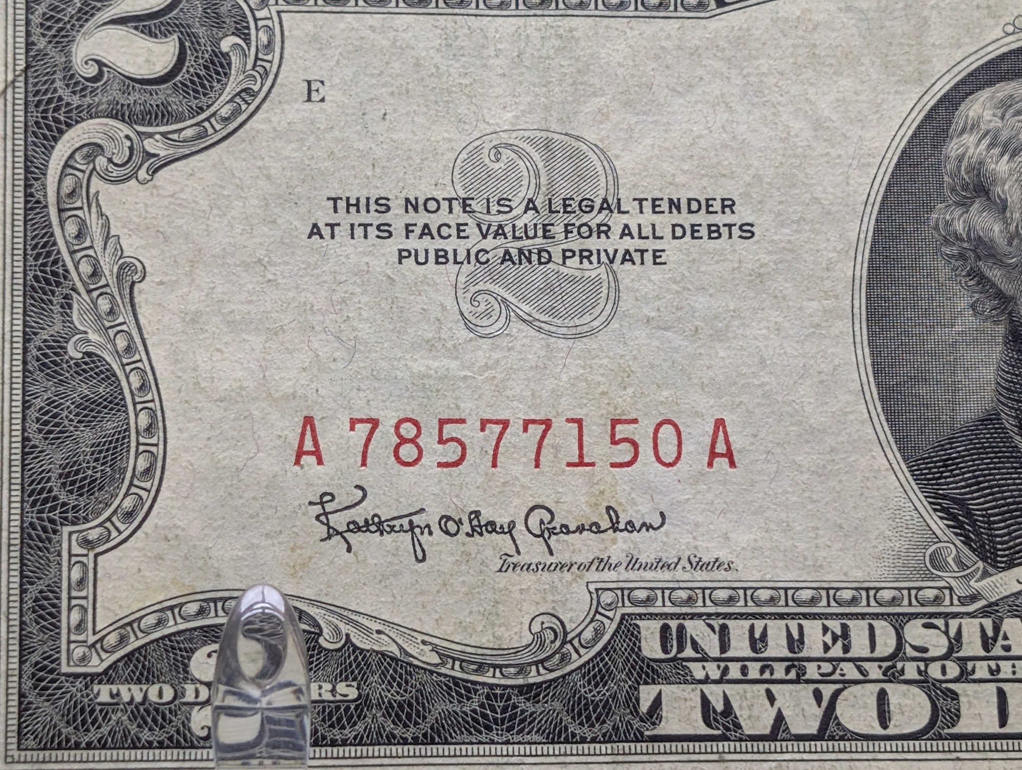 1953 C Series $2 Red Seal Banknote