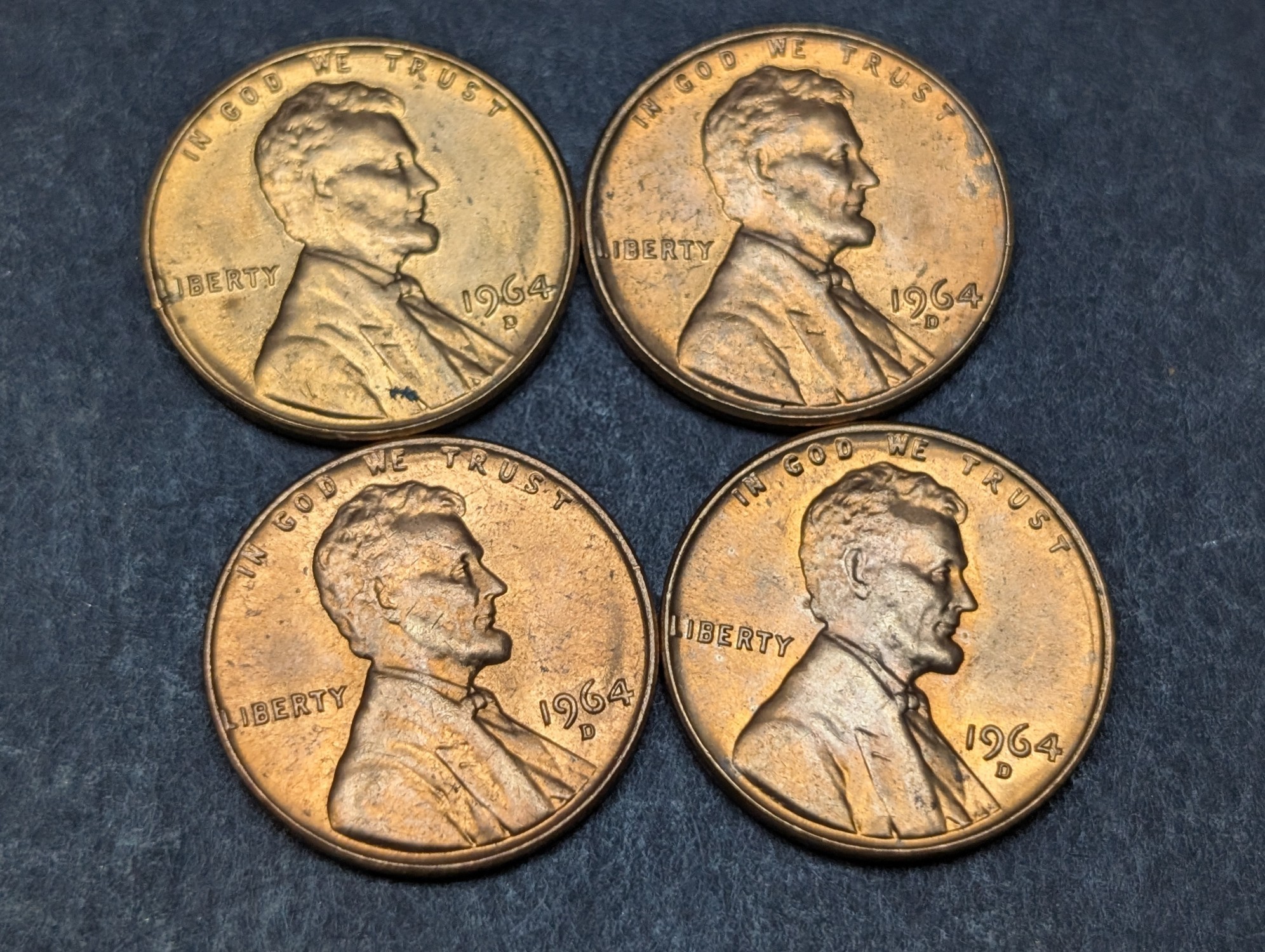 (8) 1964-D Lincoln Memorial Cents - Uncirculated