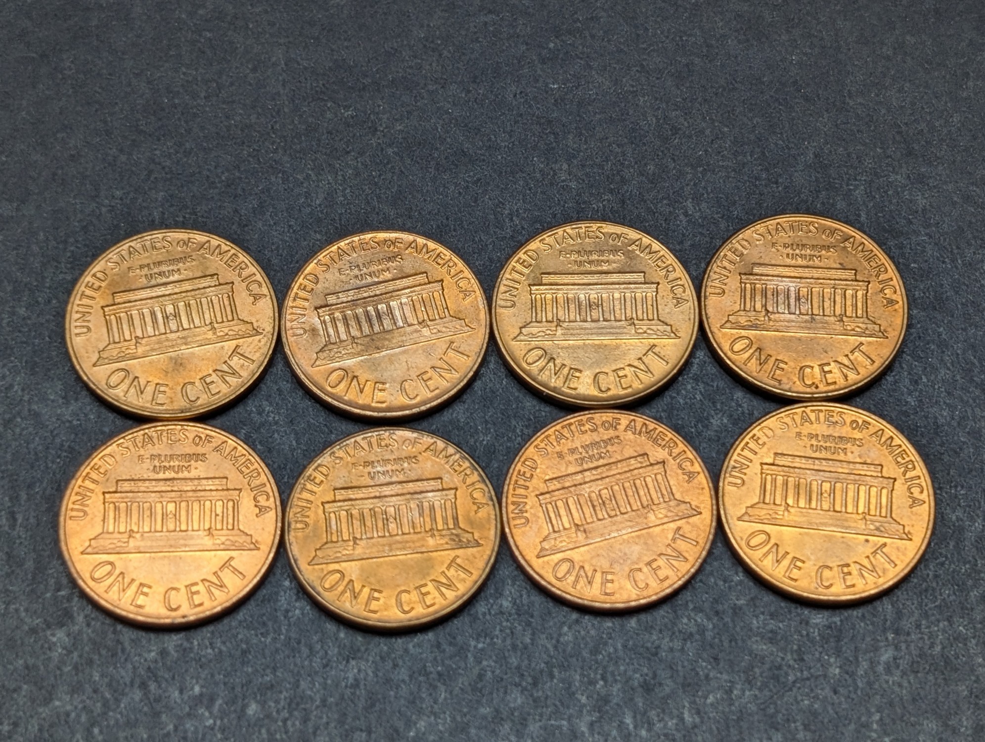 (8) 1964-D Lincoln Memorial Cents - Uncirculated