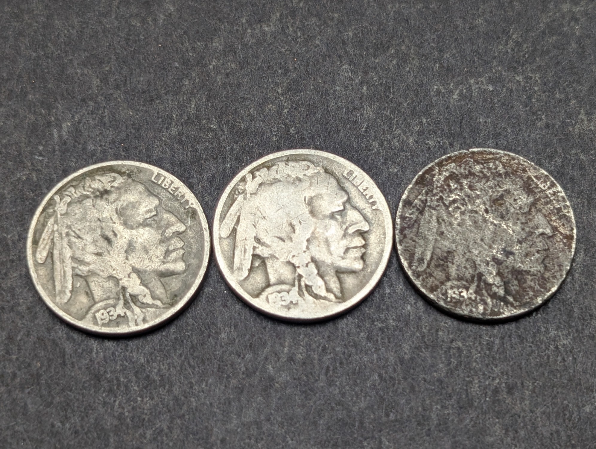 (10) 1934 P&D Indian Head Buffalo Nickels