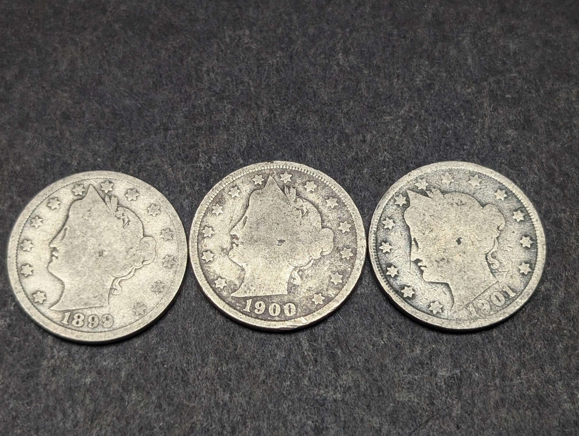 1899-1903 Liberty Head V Nickels - Consecutive Dates