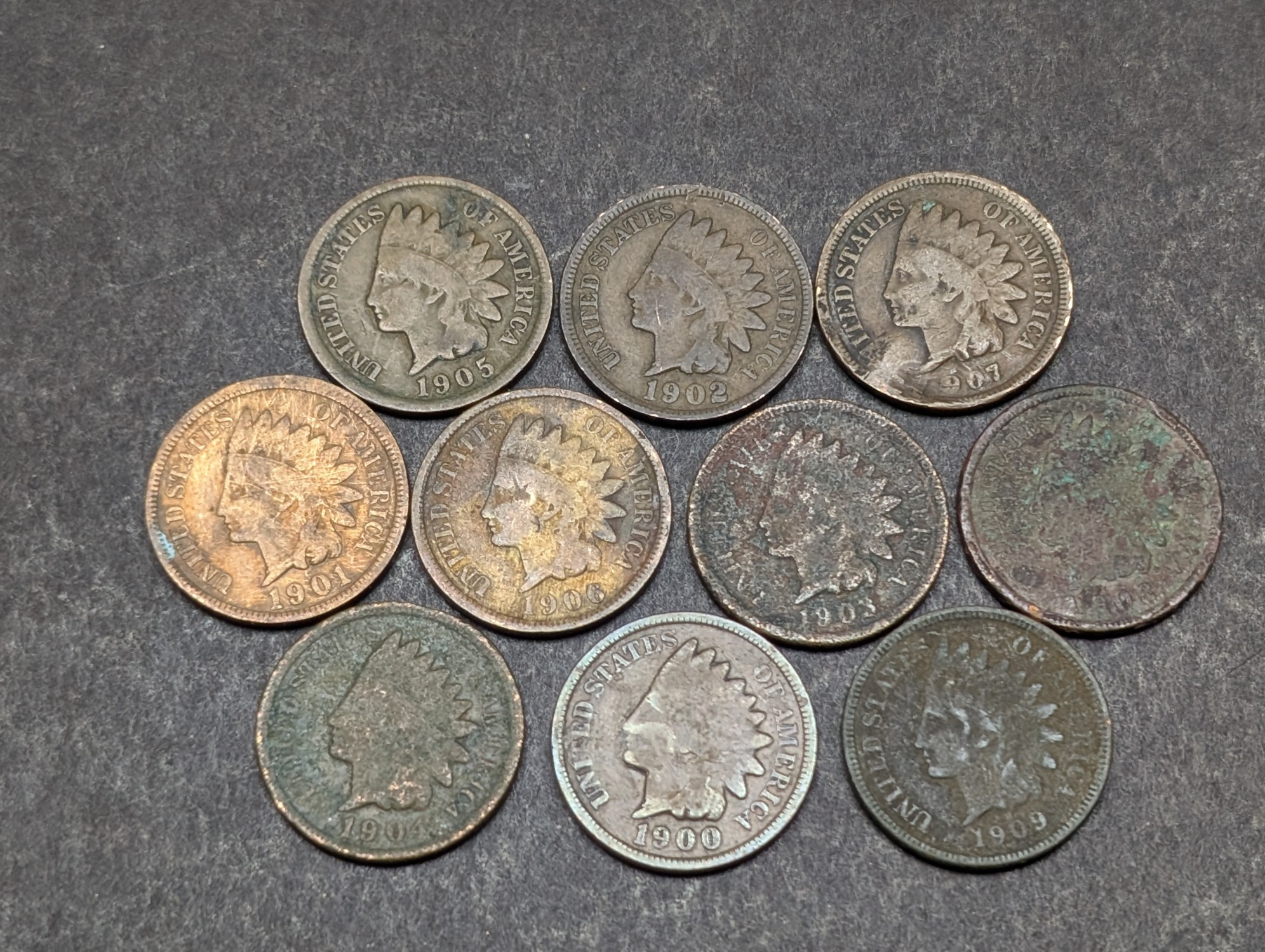 1900-1909 Indian Head Cents - Consecutive Dates